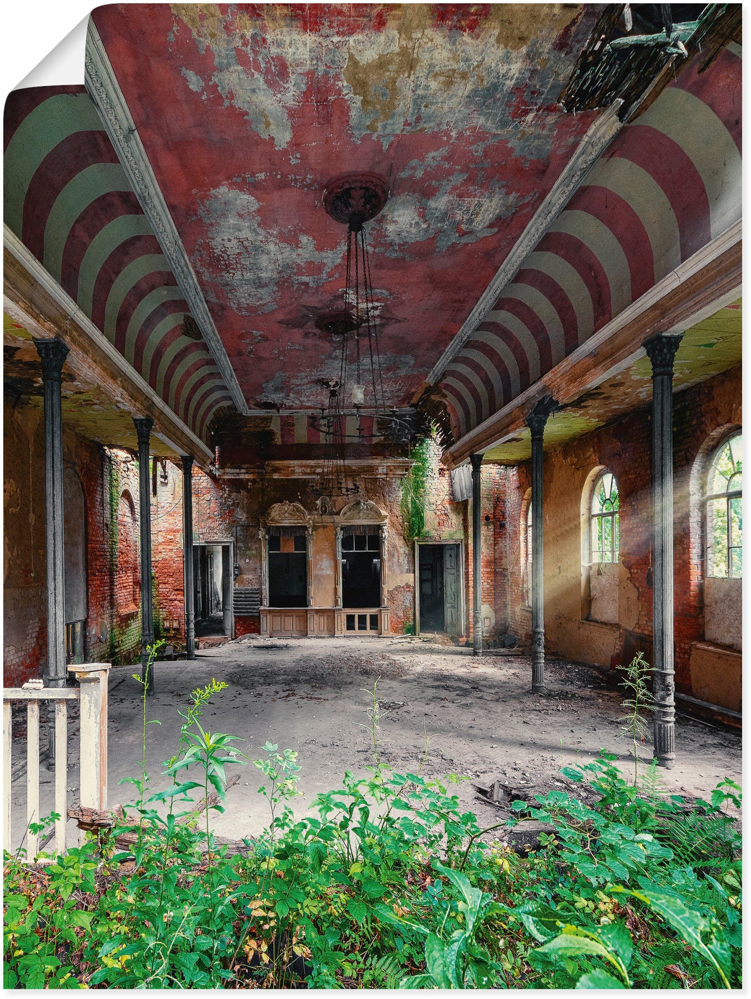 Image of Artland Poster "Lost Place - Tanzsaal Ballsaal" Gebäude 1 Stk. tlg. ohne Rahmen
