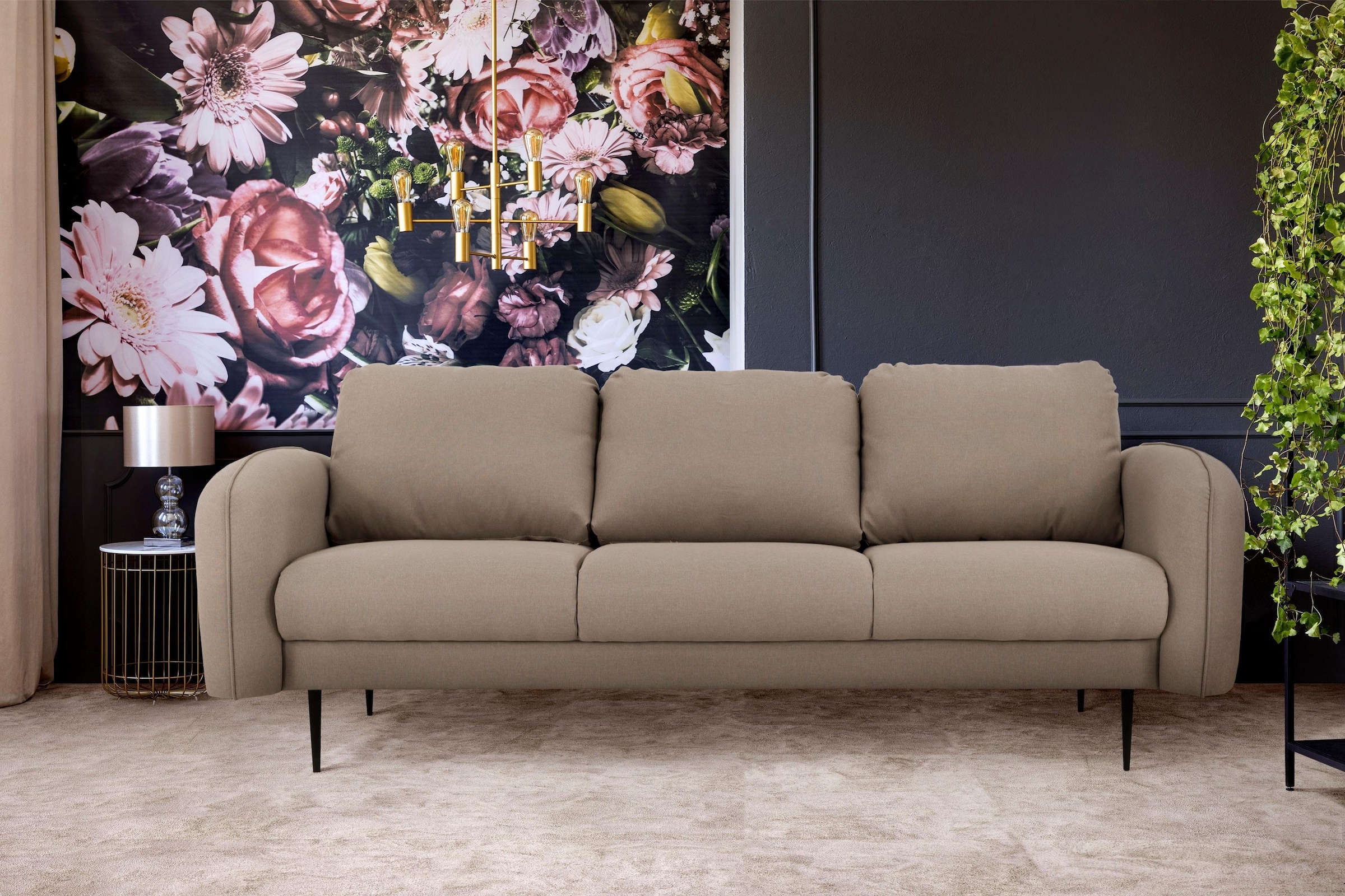 Leonique 3-Sitzer »Skidi« mit losen Rückenkissen und Keder oben auf der Armlehne