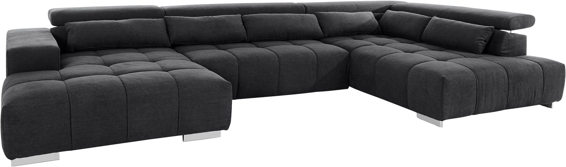 COTTA Wohnlandschaft »Orion U-Form«, mit Kopfteilverstellung & 6 Nierenkissen