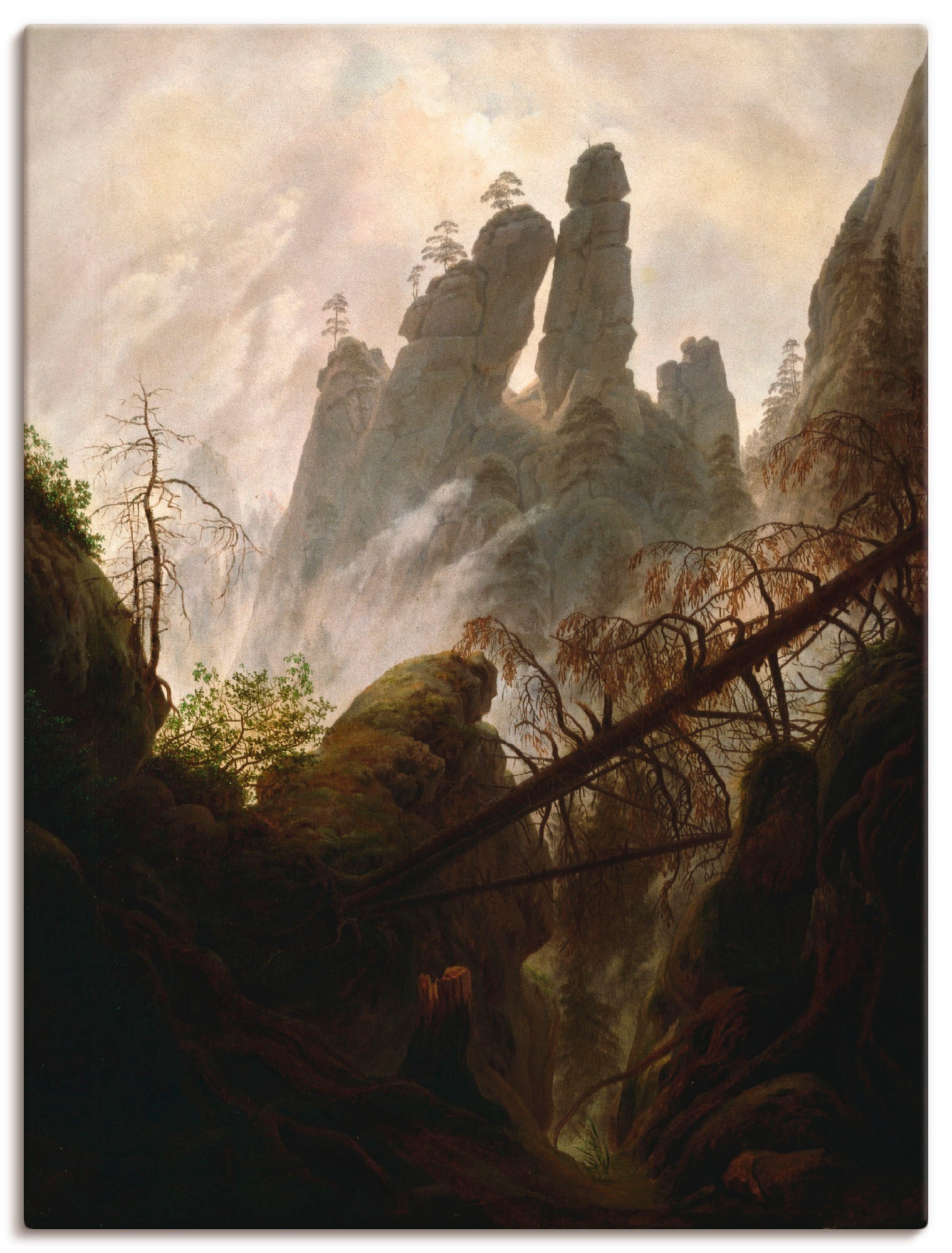 Image of Artland Wandbild »Felsenschlucht, 1822/23«, Felsen, (1 St.), in vielen Grössen & Produktarten -Leinwandbild, Poster, Wandaufkleber / Wandtattoo auch für Badezimmer geeignet bei Ackermann Versand Schweiz