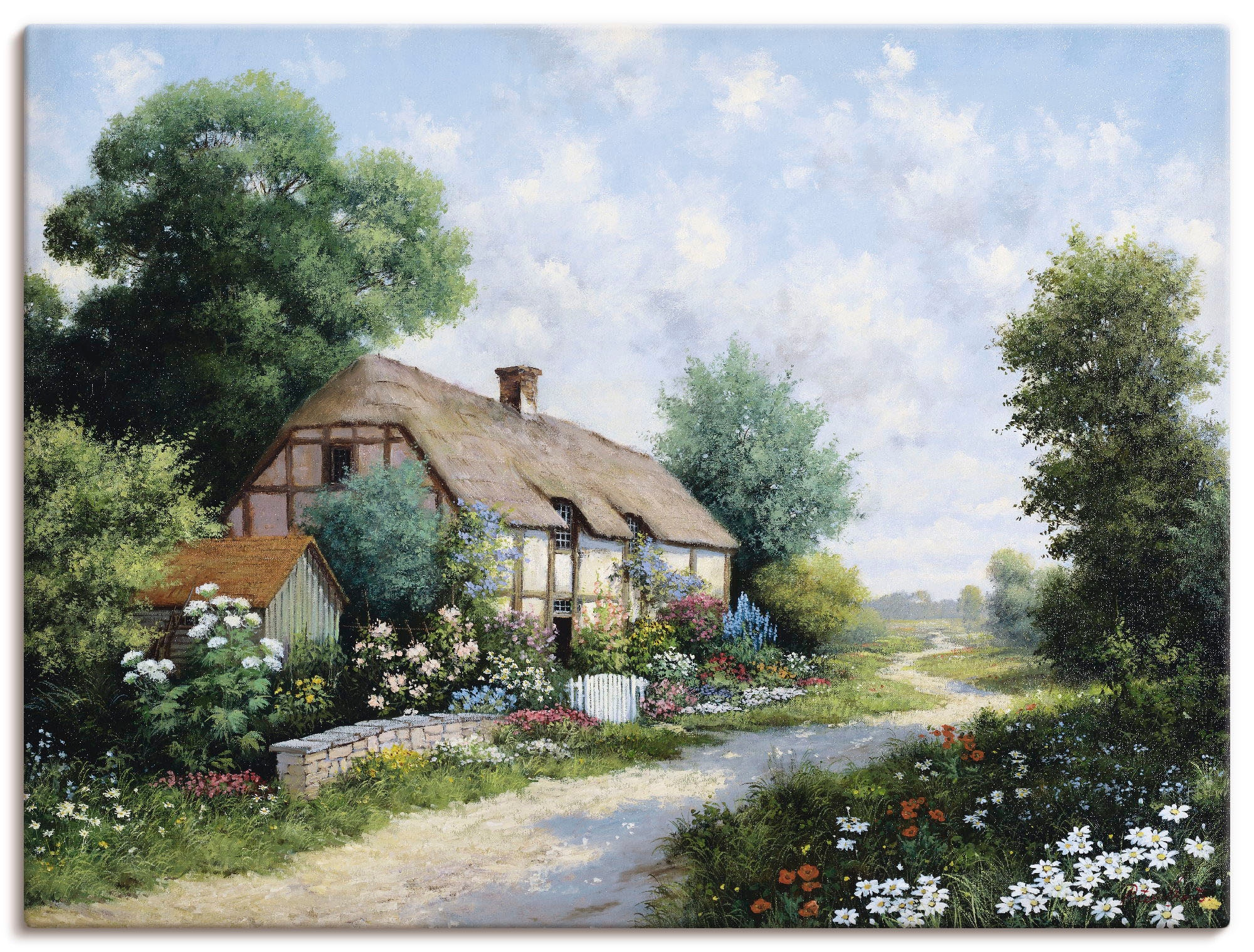 Image of Artland Leinwandbild "Das Landhaus" Gebäude 1 Stk. tlg. auf Holzrahmen gespannt
