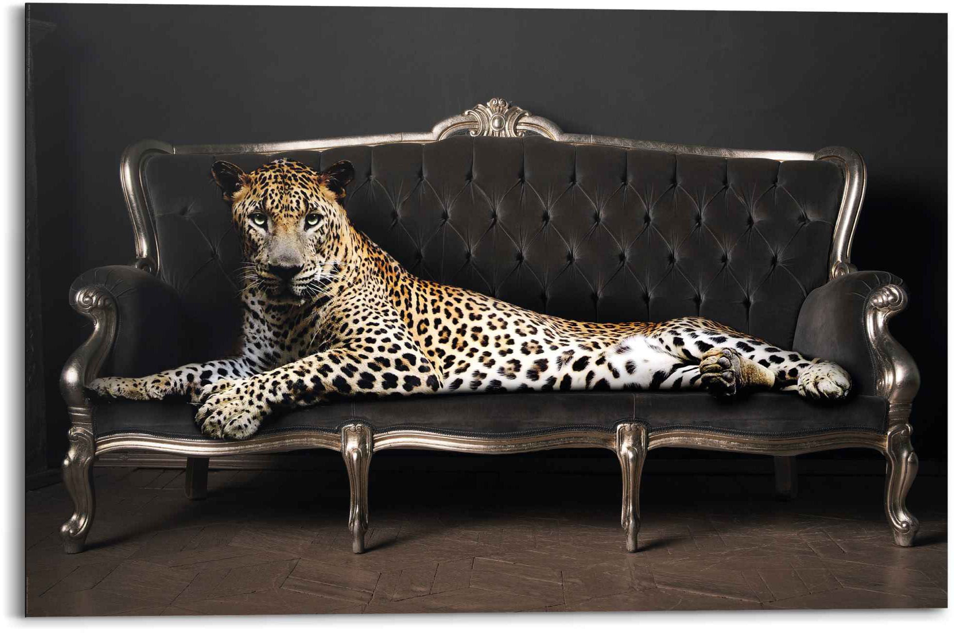 Wandbild »Wandbild Leopard Chic Panther - Liegend - Luxus - Relax«, Leopard, (1 St.)
