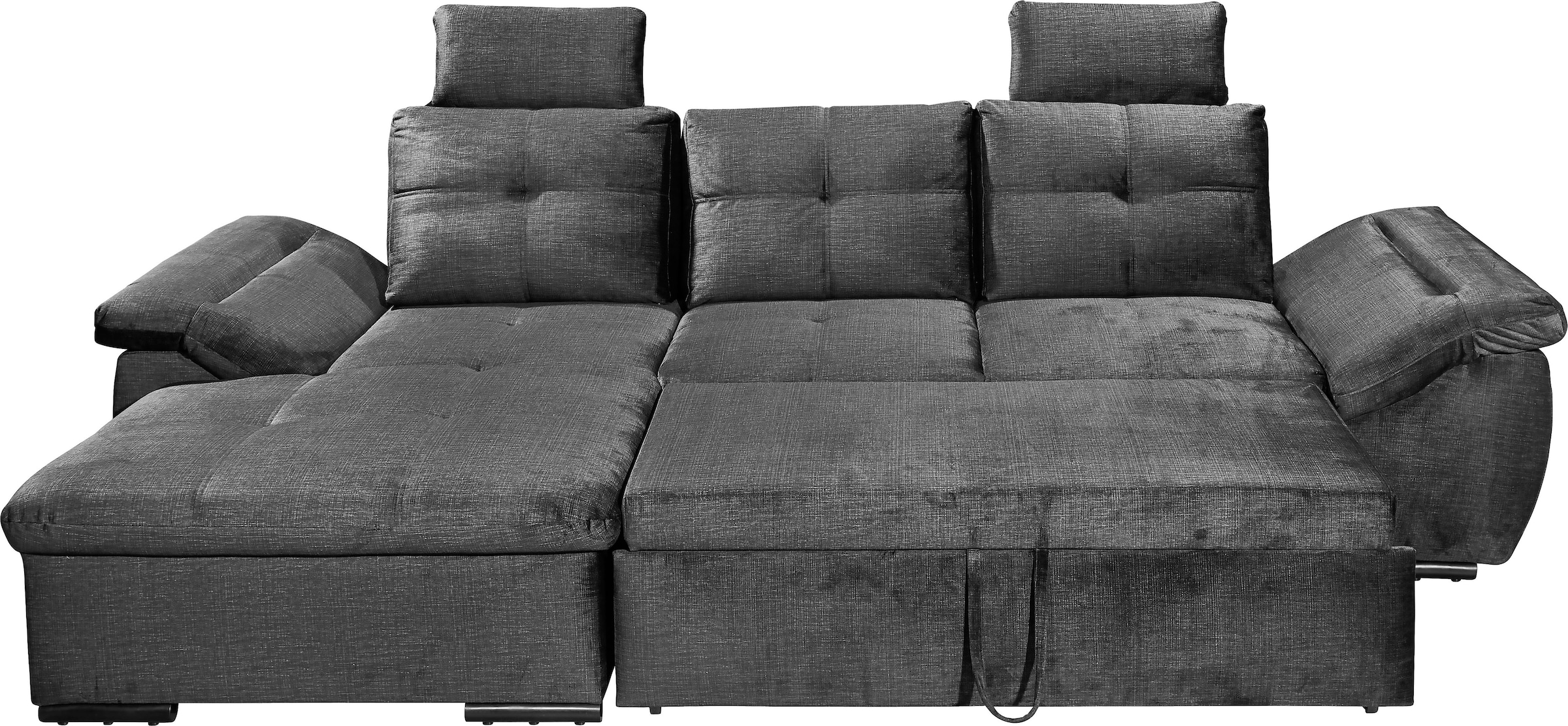 ED EXCITING DESIGN Ecksofa »Alija L-Form«, mit Bettfunktion, Armteilverstellung & Kopfstützen