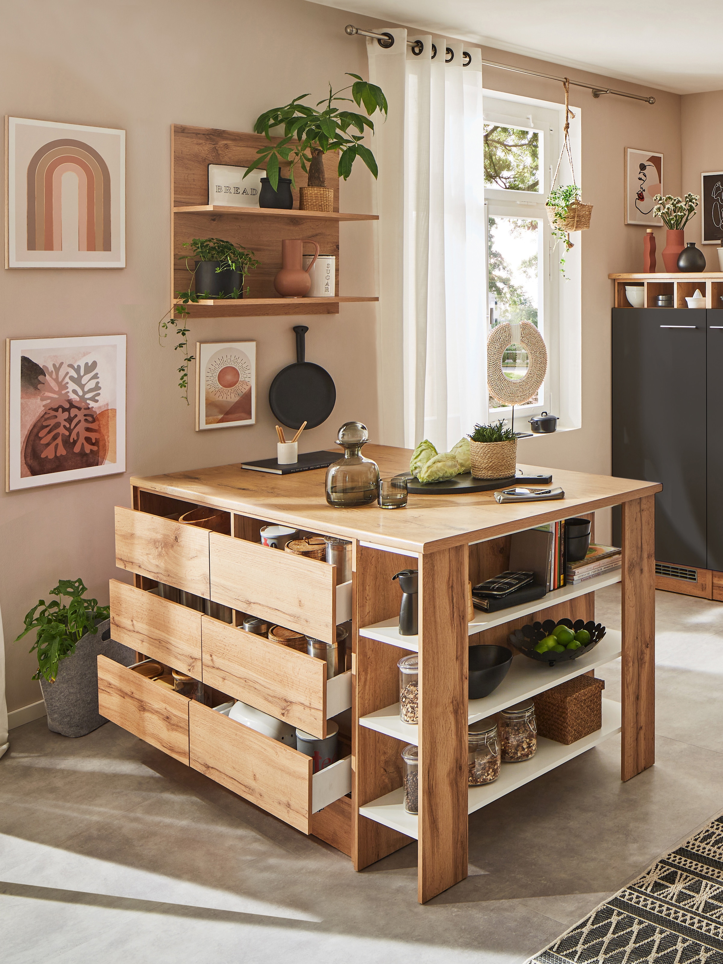 RESPEKTA Kücheninsel »Hilde« Breite 150 cm, inkl. Hängeregal