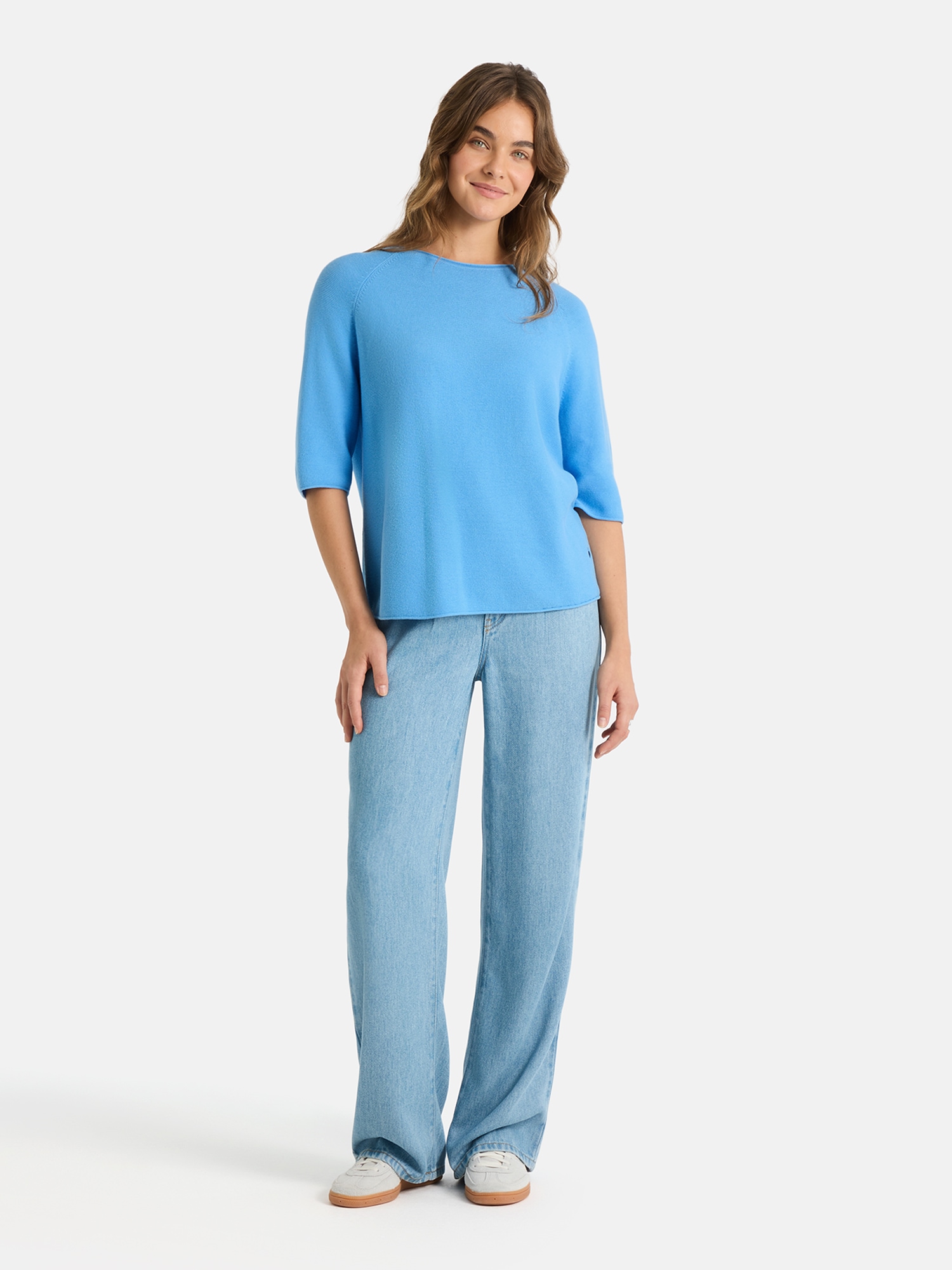 Lieblingsstück Kurzarmpullover »KleraEP« Halbarm mit Rundhals, unifarben