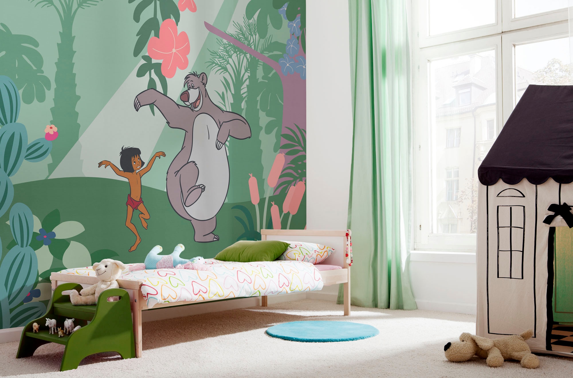 Image of Komar Fototapete "Digitaldruck Vlies - Jungle Book Just Kidding - Grösse 300 x 250 cm" bedruckt glatt Kinderzimmer