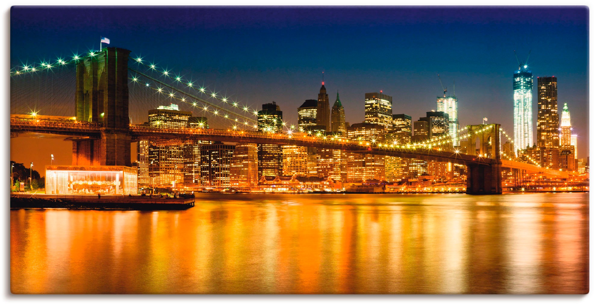 Image of Artland Wandbild »Nächtliche Skyline Manhattan II«, Amerika, (1 St.), in vielen Grössen & Produktarten -Leinwandbild, Poster, Wandaufkleber / Wandtattoo auch für Badezimmer geeignet bei Ackermann Versand Schweiz