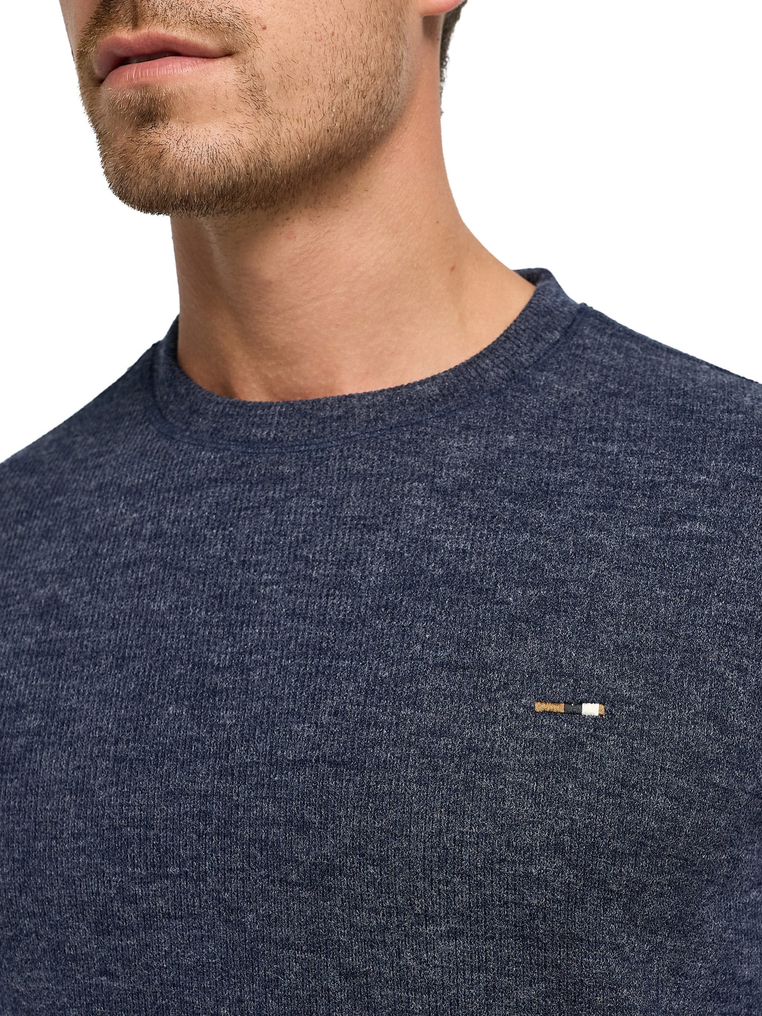 Indicode Sweat-shirt »INDorburn O-Neck«, Materialmix, regular fit
