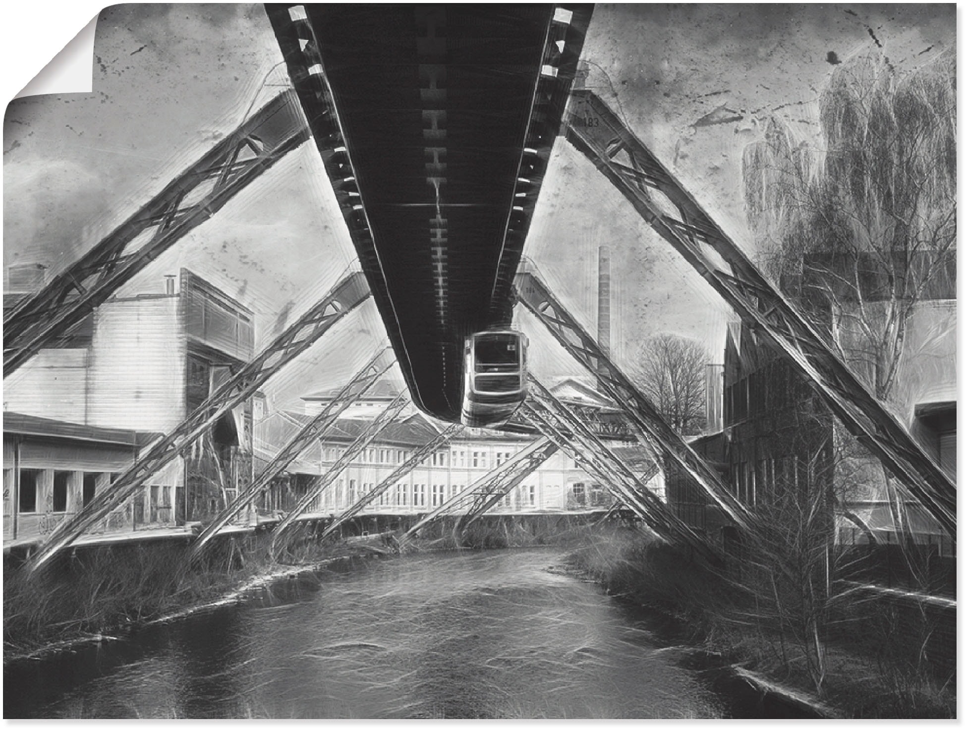 Image of Artland Poster "Wuppertal Skyline Collage II" Architektonische Elemente 1 Stk. tlg. ohne Rahmen