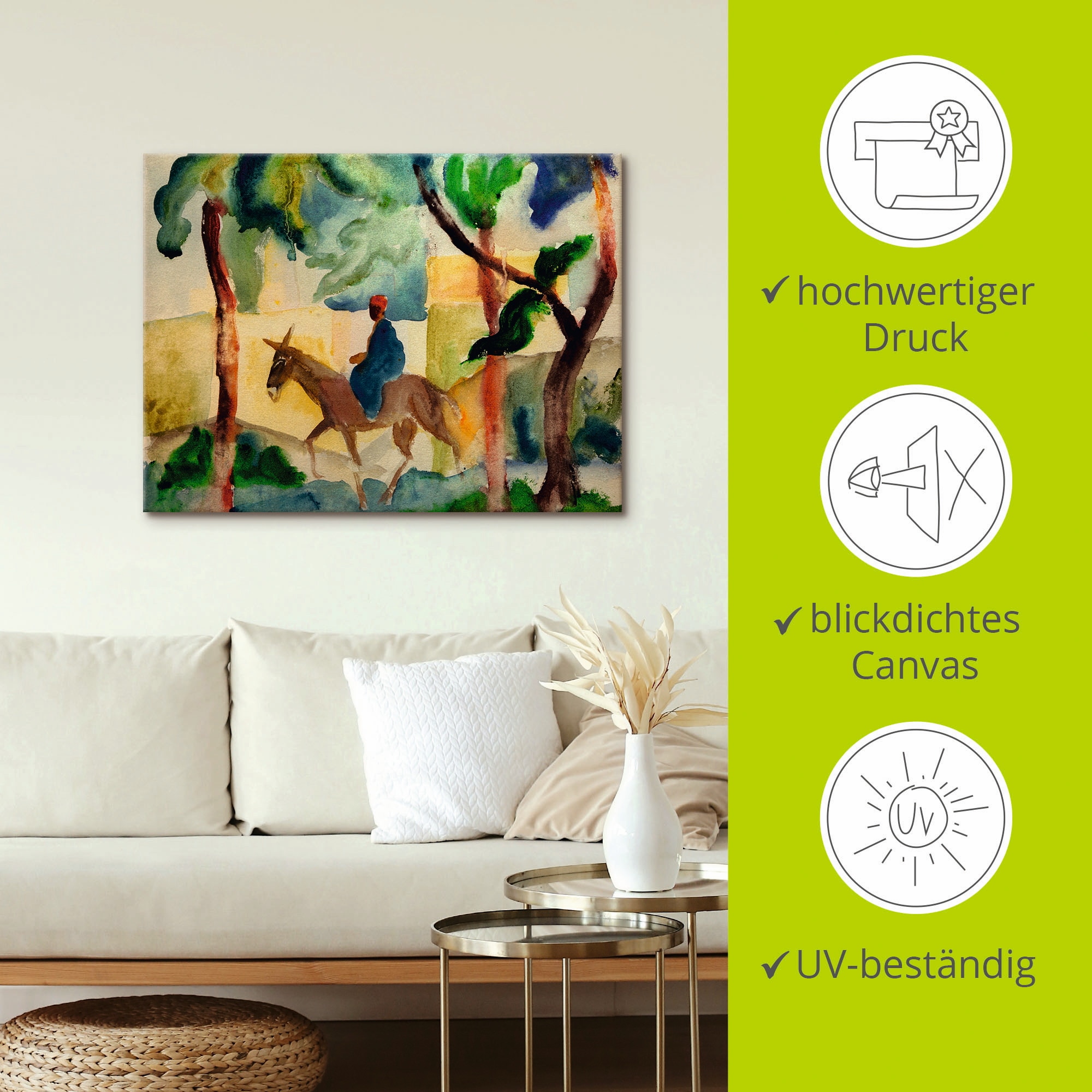 Artland Leinwandbild »Eselsreiter« Mann 1 Stk. tlg. auf Keilrahmen gespannt