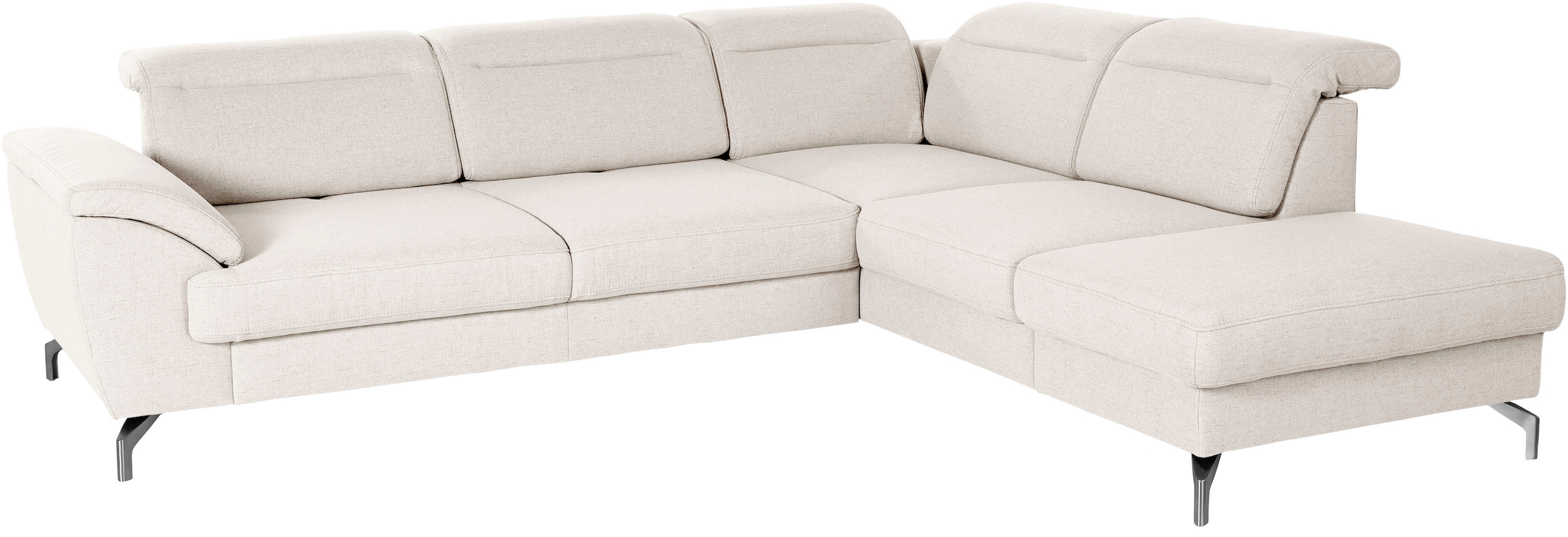Image of sit&more Ecksofa "Percy L-Form" 12 cm Fusshöhe, Sitztiefenverstellung, wahlweise in 2 Fussfarben