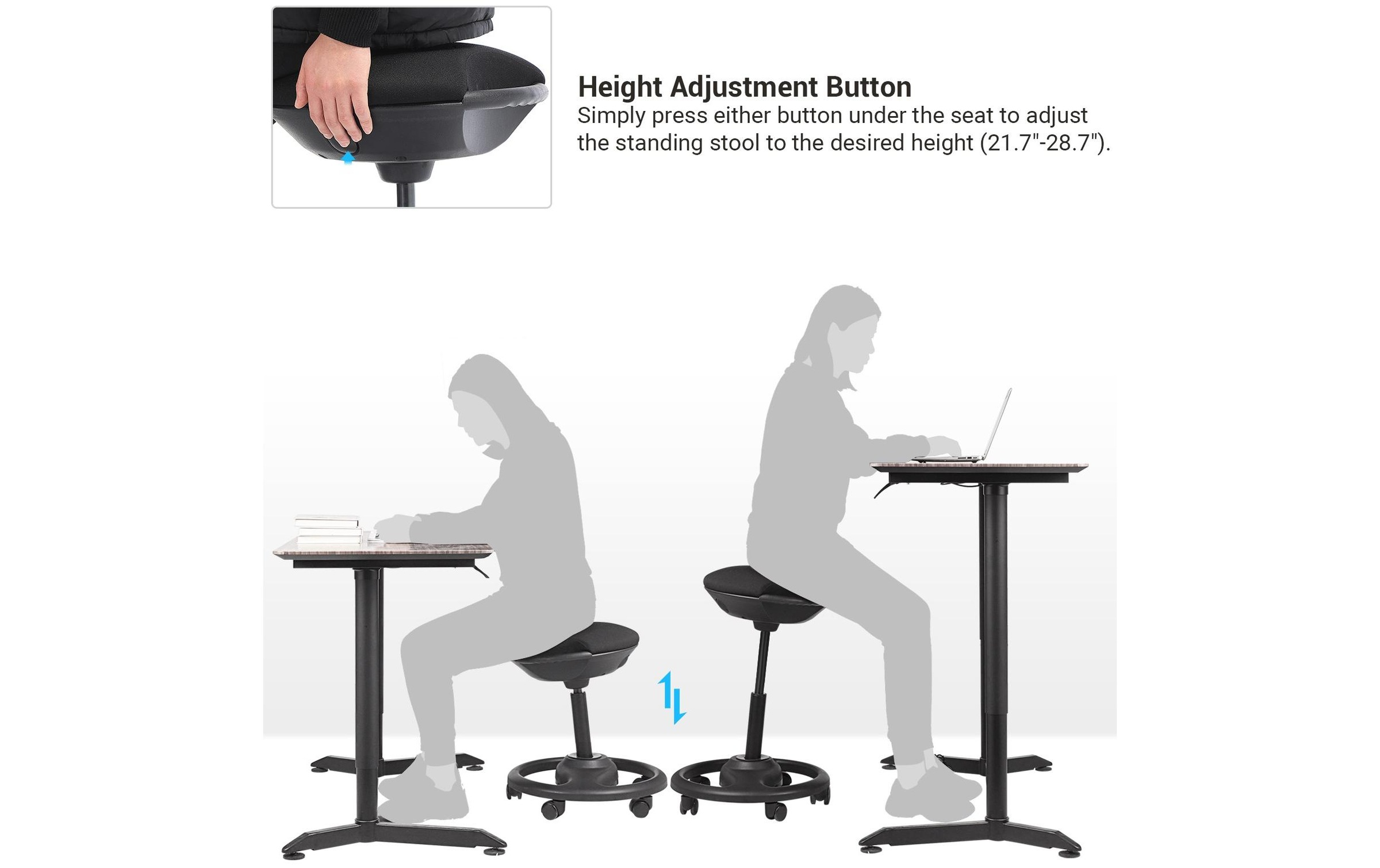 SONGMICS Tabouret »höhenverstellbar, mit Fusskreuz, Schwarz«