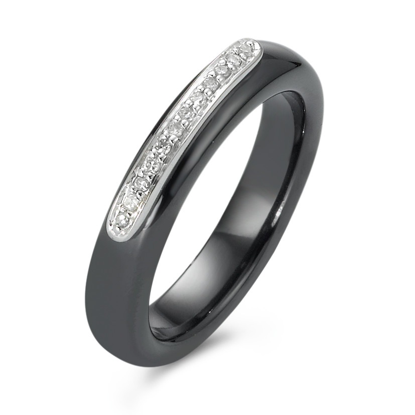 Ring Weissgoldfarben 375 Keramik