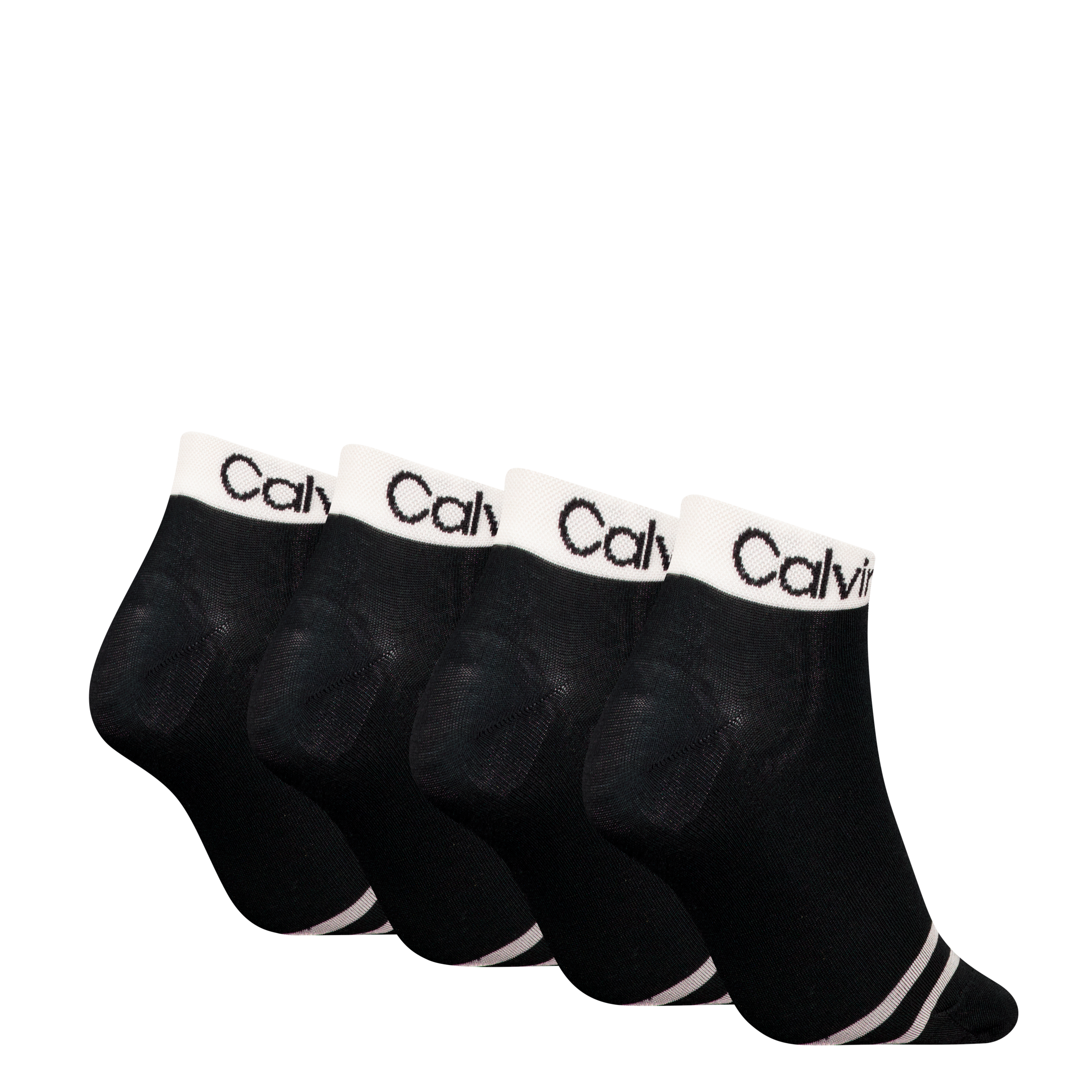 Calvin Klein Jeans Kurzsocken »CK WOMEN QUARTER LOGO WELT ZOEY 4P ECOM«, (4 Paar), Coolmax-Garn für Feuchtigkeitstransport, Einheitsgrösse