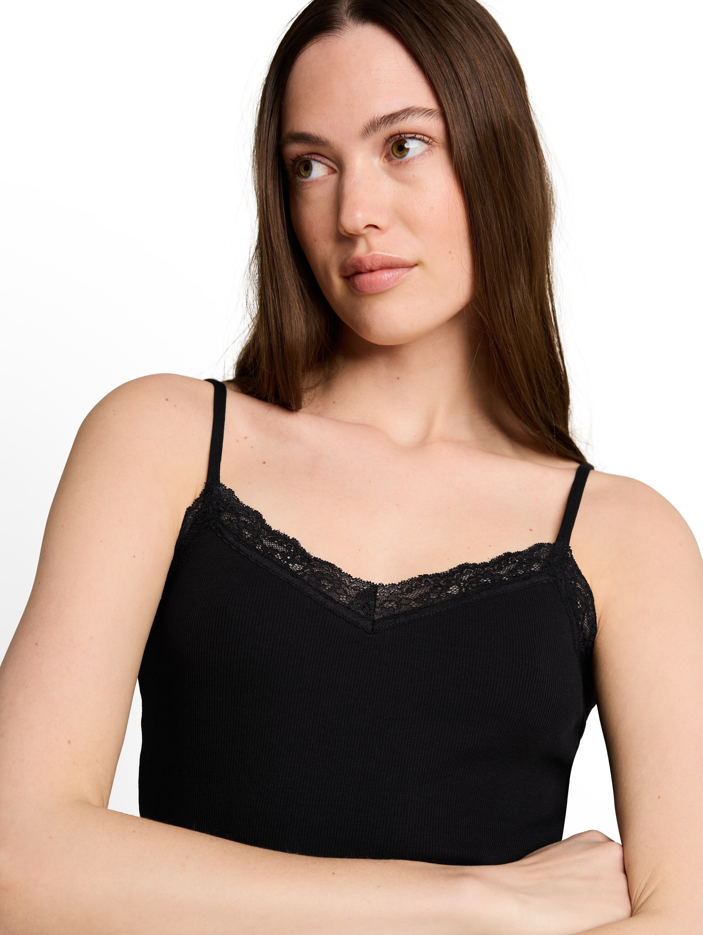 TOM TAILOR Denim Top à bretelles spaghetti top d'été avec dentelle
