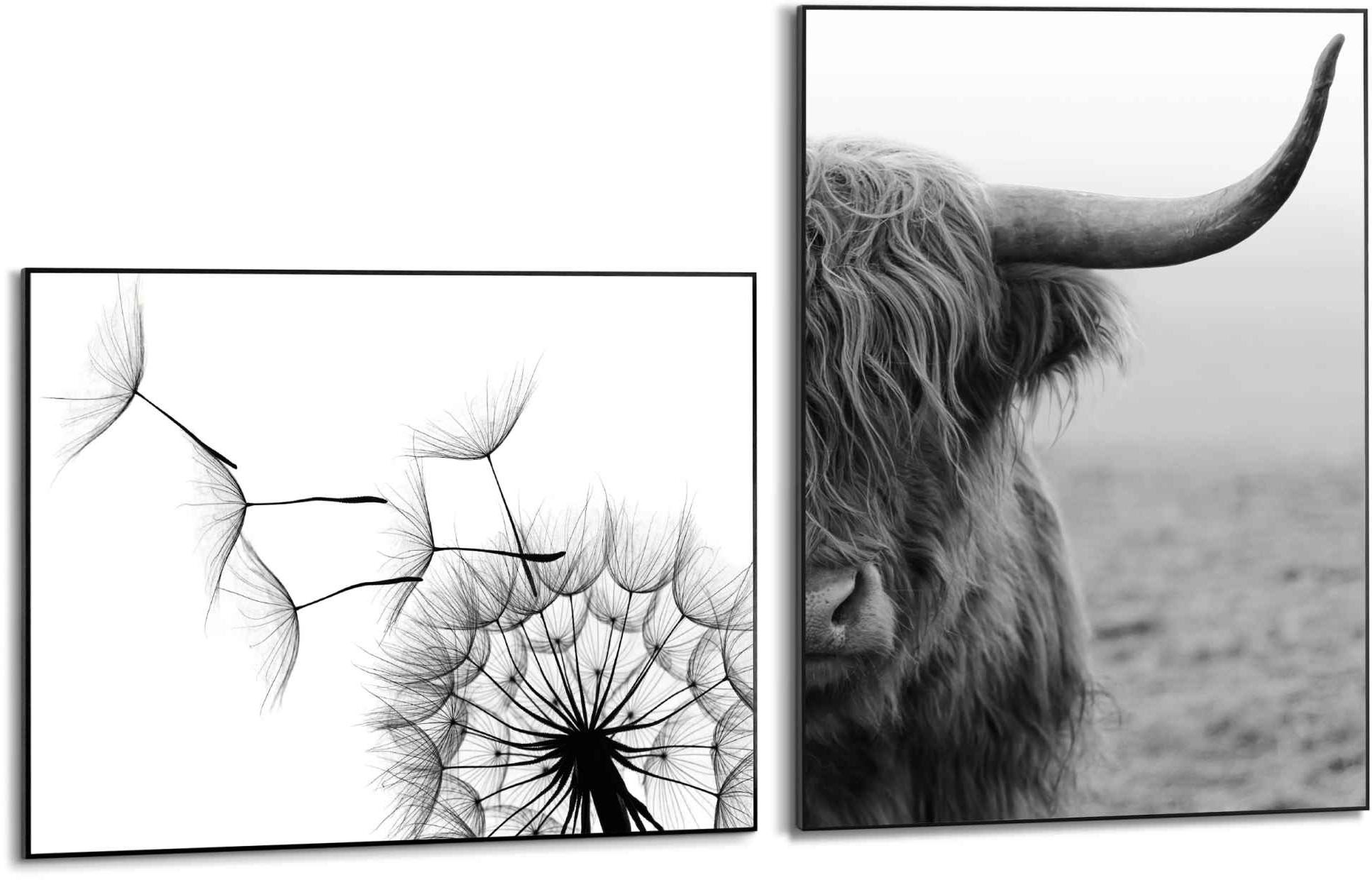 Image of Reinders! Wandbild »Wandbilder Set Schottisches Hochlandrind Tier - Natur - Modern - Stier«, Tiere, (2 St.) bei Ackermann Versand Schweiz