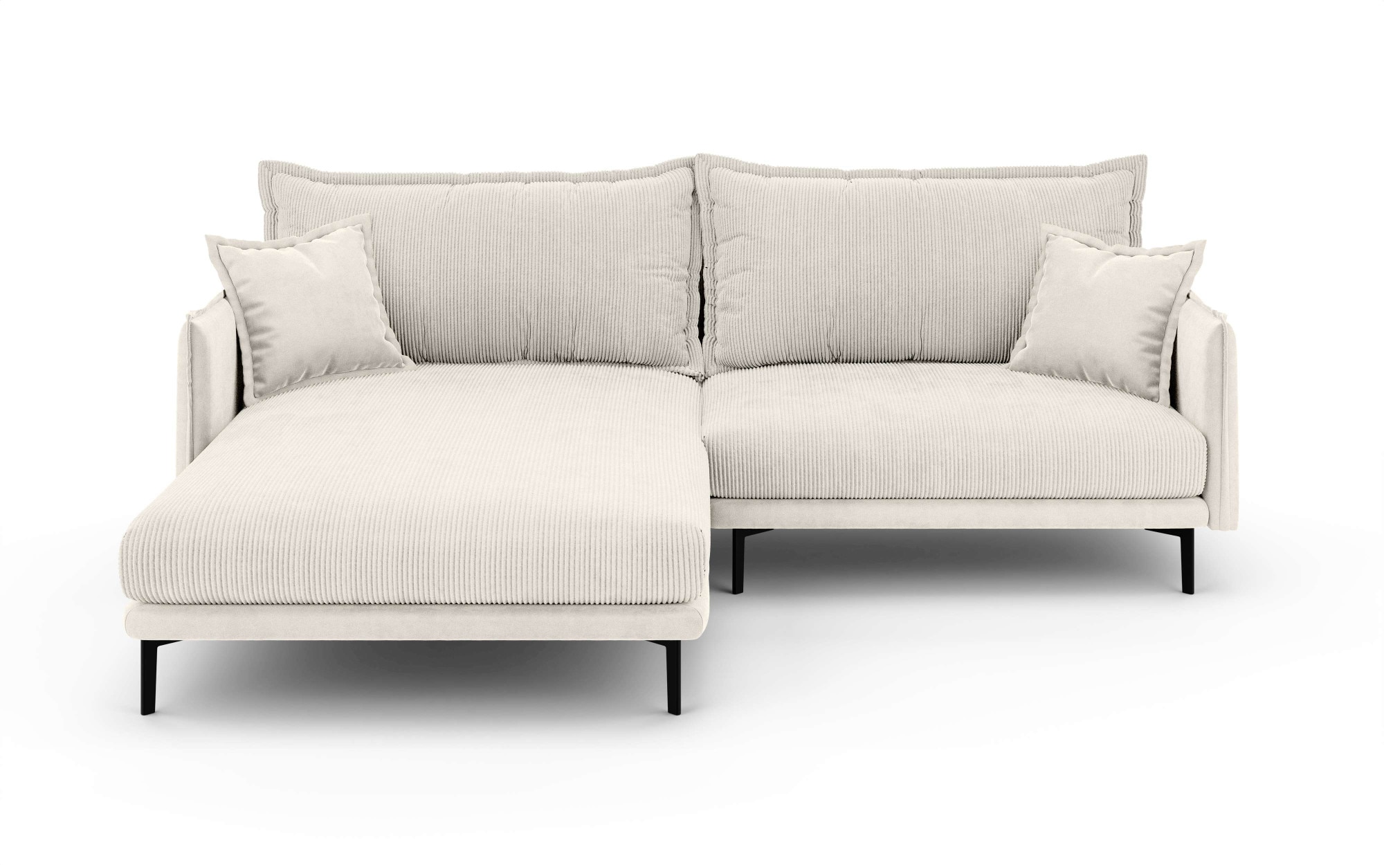 Home affaire Canapé d'angle »ALEXANDRIA mit Recamiere rechts oder links bestellbar, moderne Bezüge« L-Form mit Wellenunterfederung, Masse: B/H/T 246/86/190 cm