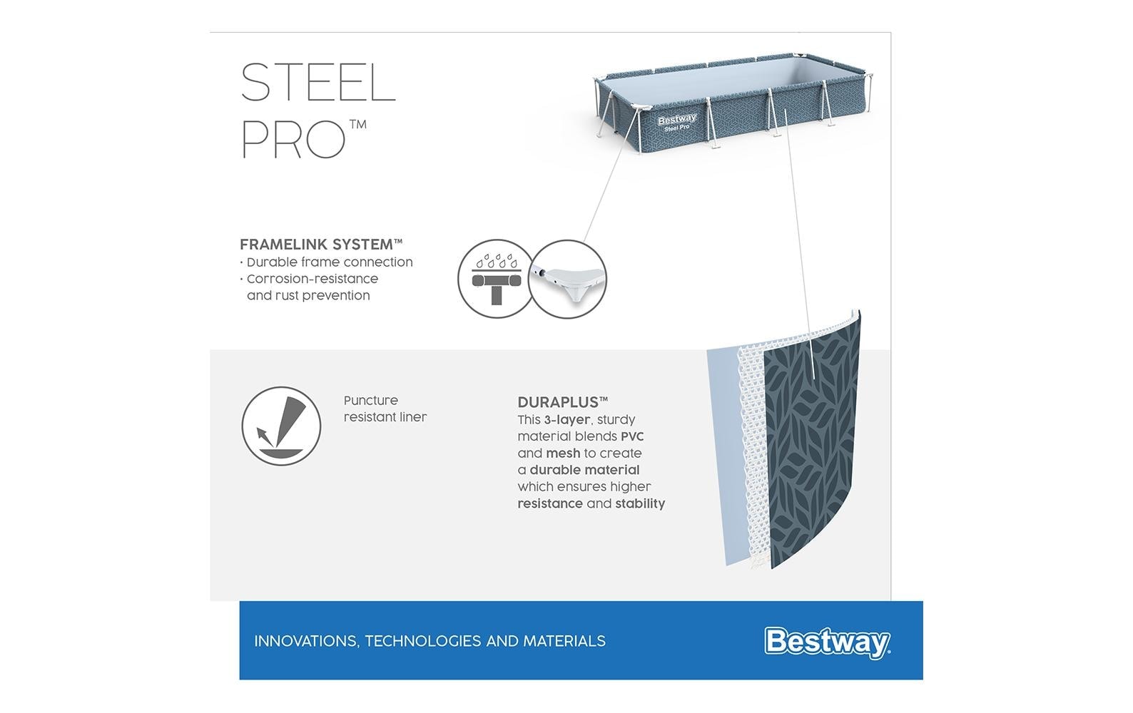 Bestway Pool »mit Filterpumpe Steel Pro 366 x 201 x 66 cm«