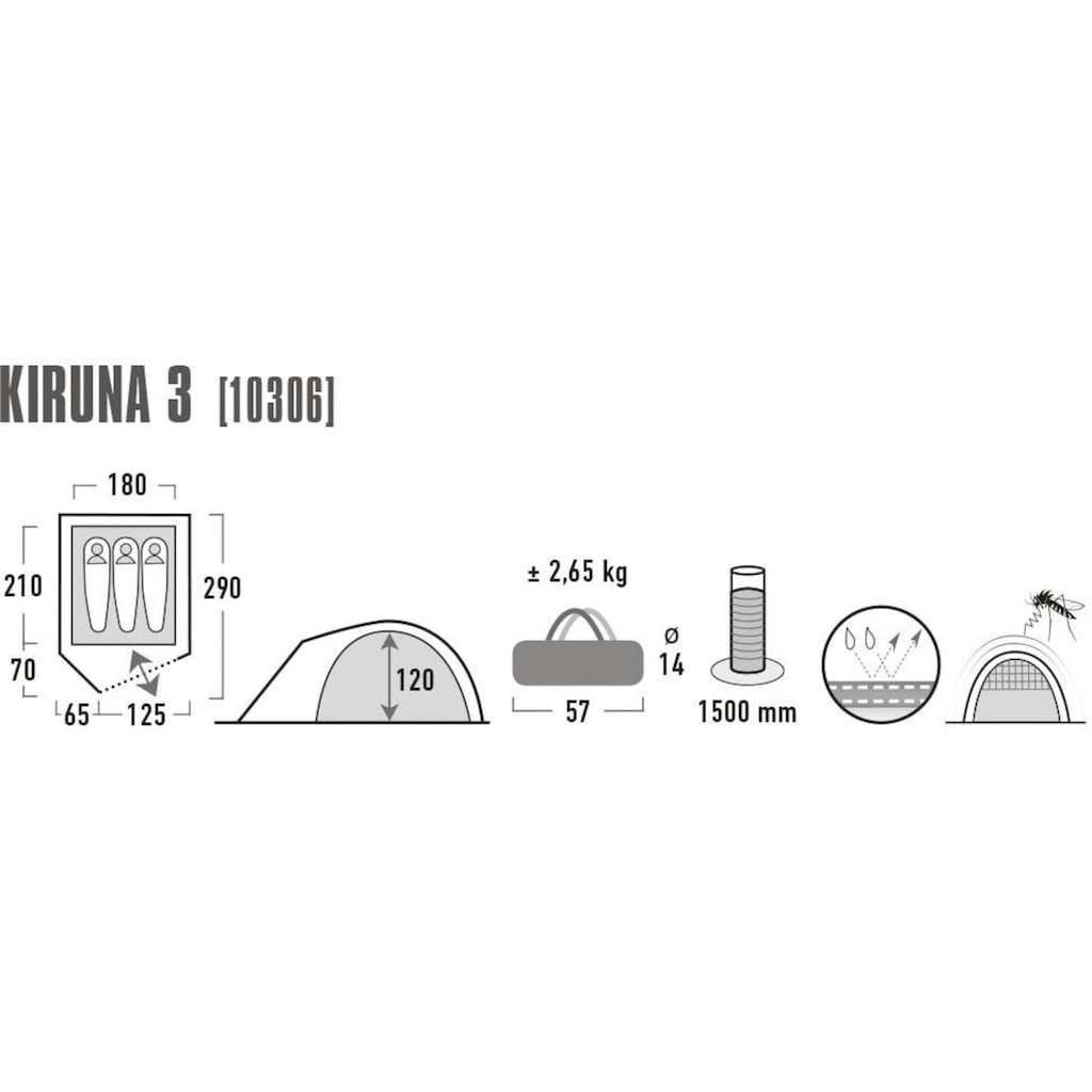 High Peak Kuppelzelt »Kiruna 3«, 3 Personen, (mit Transporttasche)