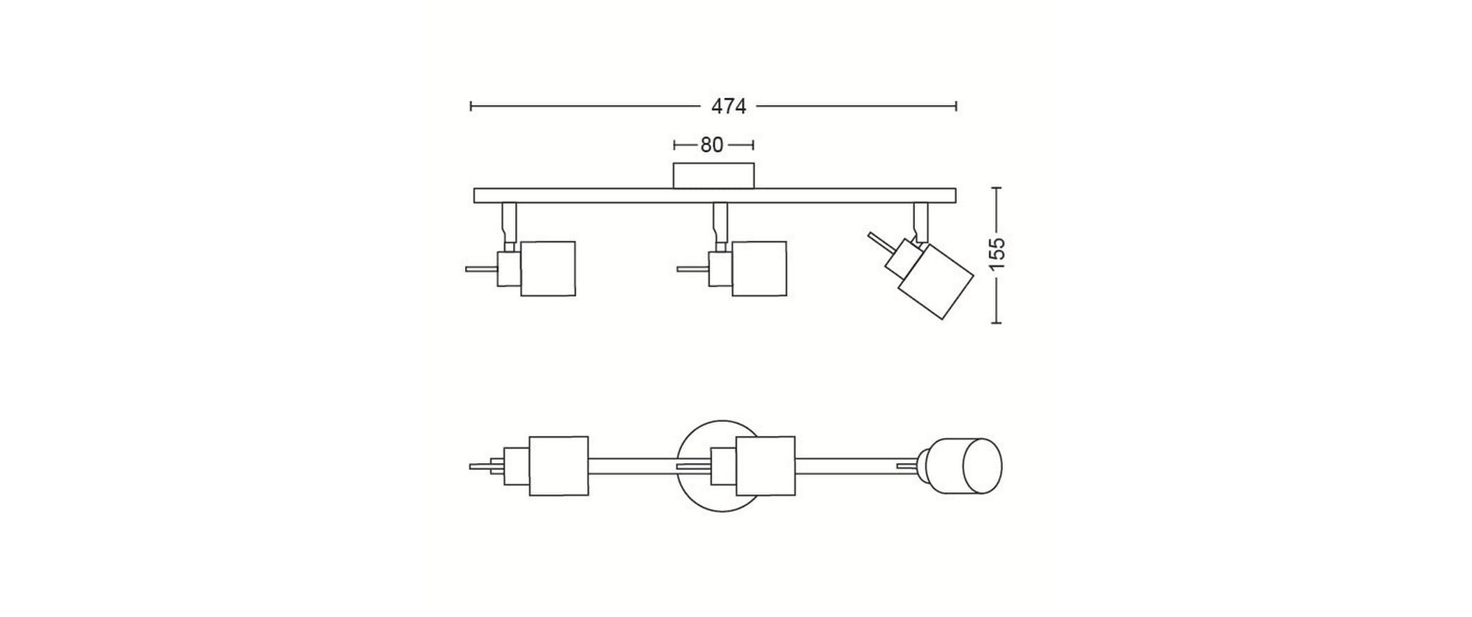 Philips LED Deckenspot »Meranti 3 x 35W GU10 ohne Leuchtmittel«, 1 flammig