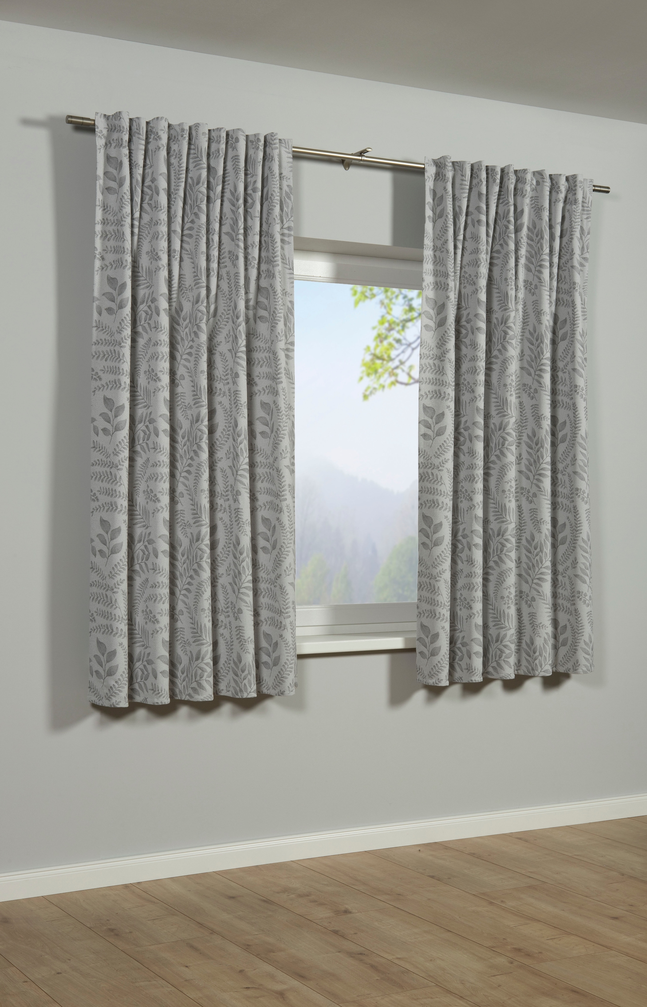 Sehlbach Gardine »Schal Rankenblätter« Schlaufen 1 Stk. tlg. mit Gardinenband und verdeckten Schlaufen