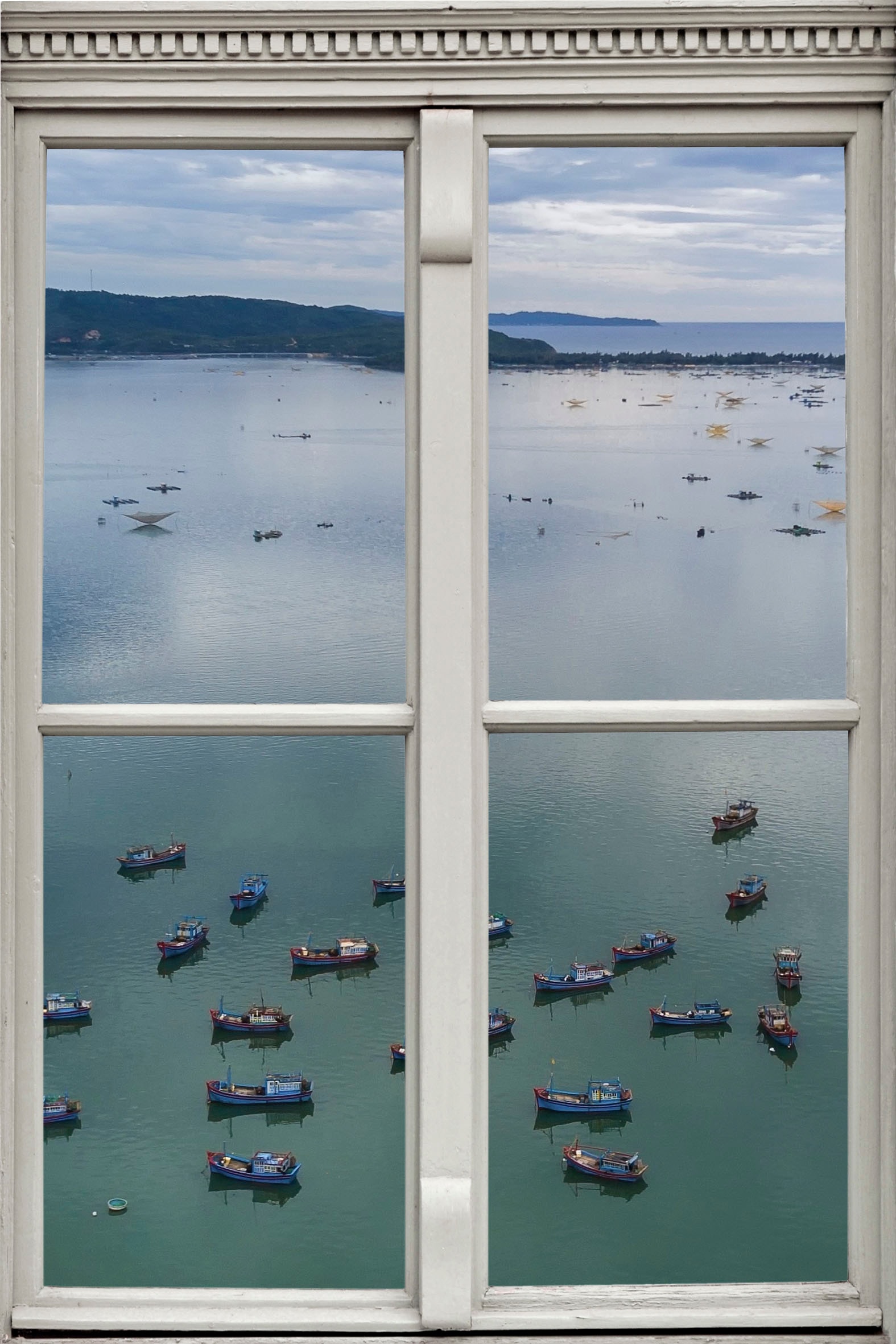 Image of queence Wandsticker "Boote auf See" Wandsticker, Wandbild, selbstklebend, 3D, Fenster