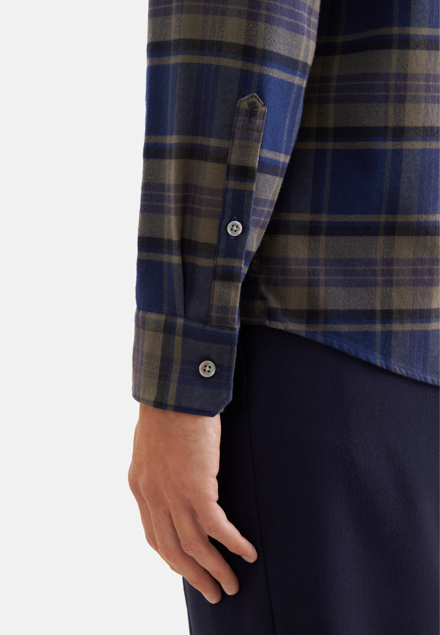 seidensticker Businesshemd Regular 1/1 Button-Down-Kragen Karo
