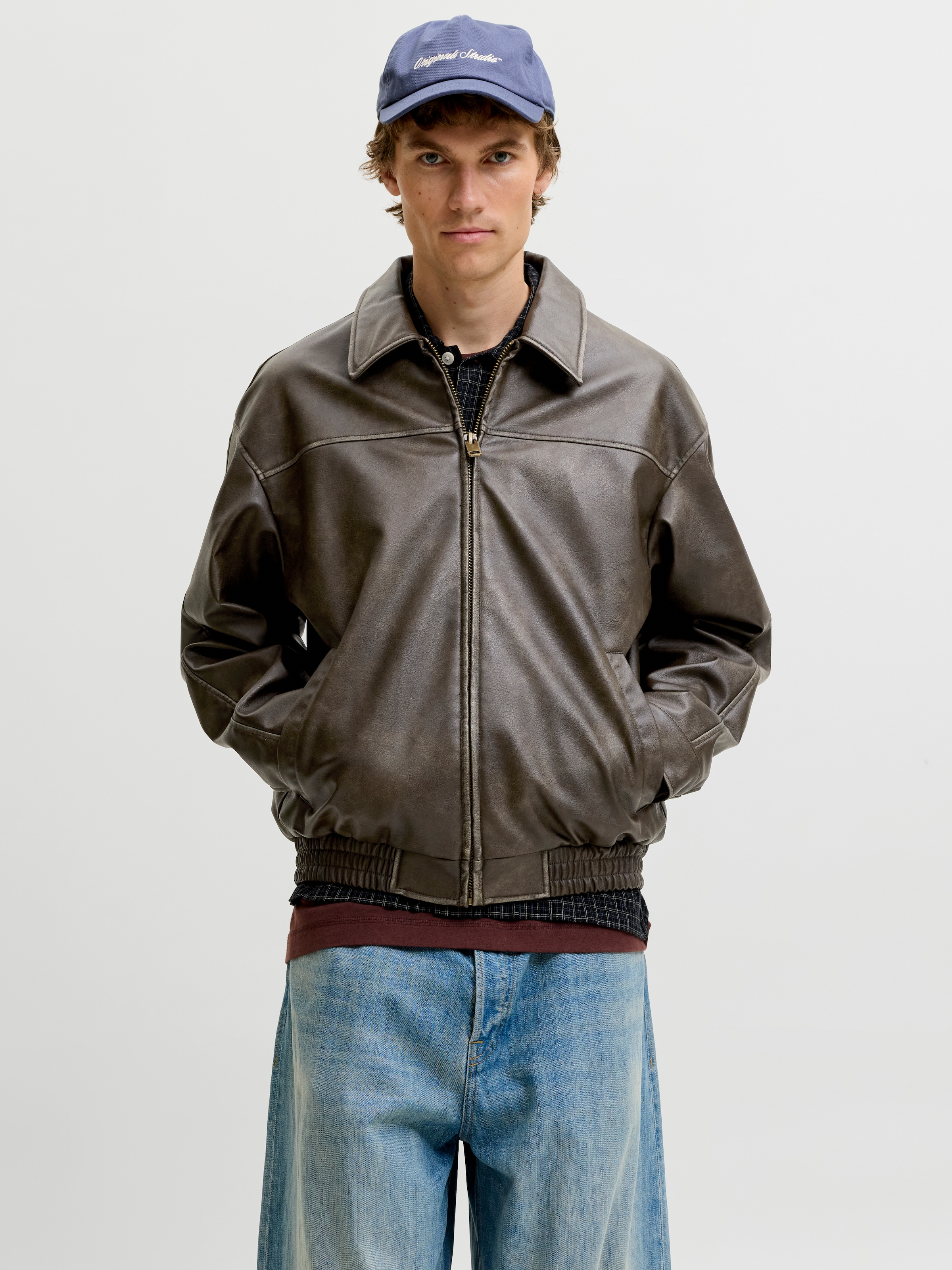 Jack & Jones Lederimitatjacke »JJMARLON PU JACKET« Kunstfaser, regular fit