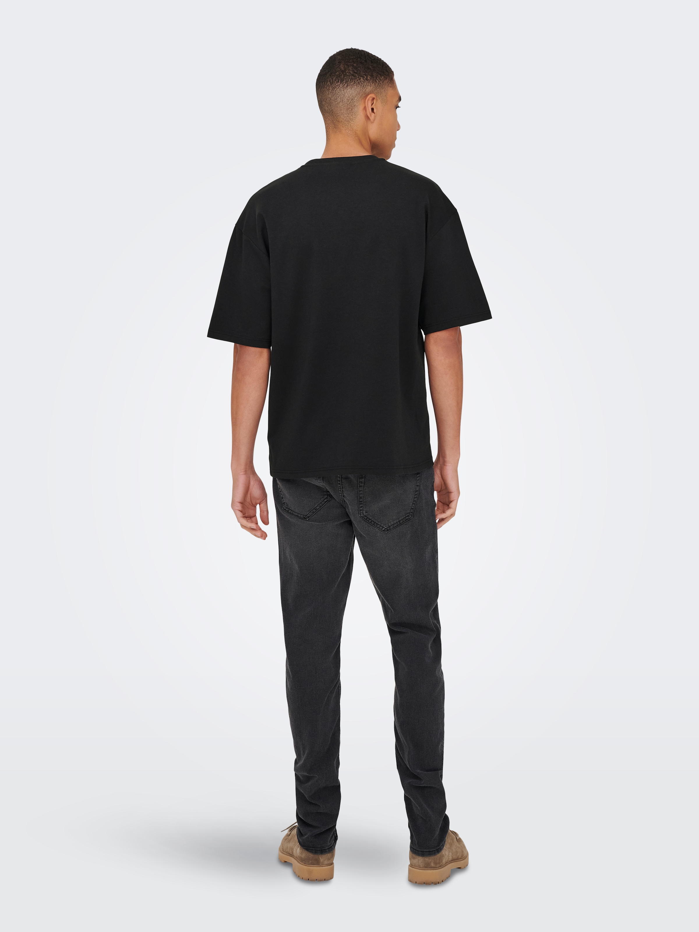 ONLY & SONS Shirt à col rond »ONSCASPIAN AUT SS TEE« mélange coton, coupe régulière