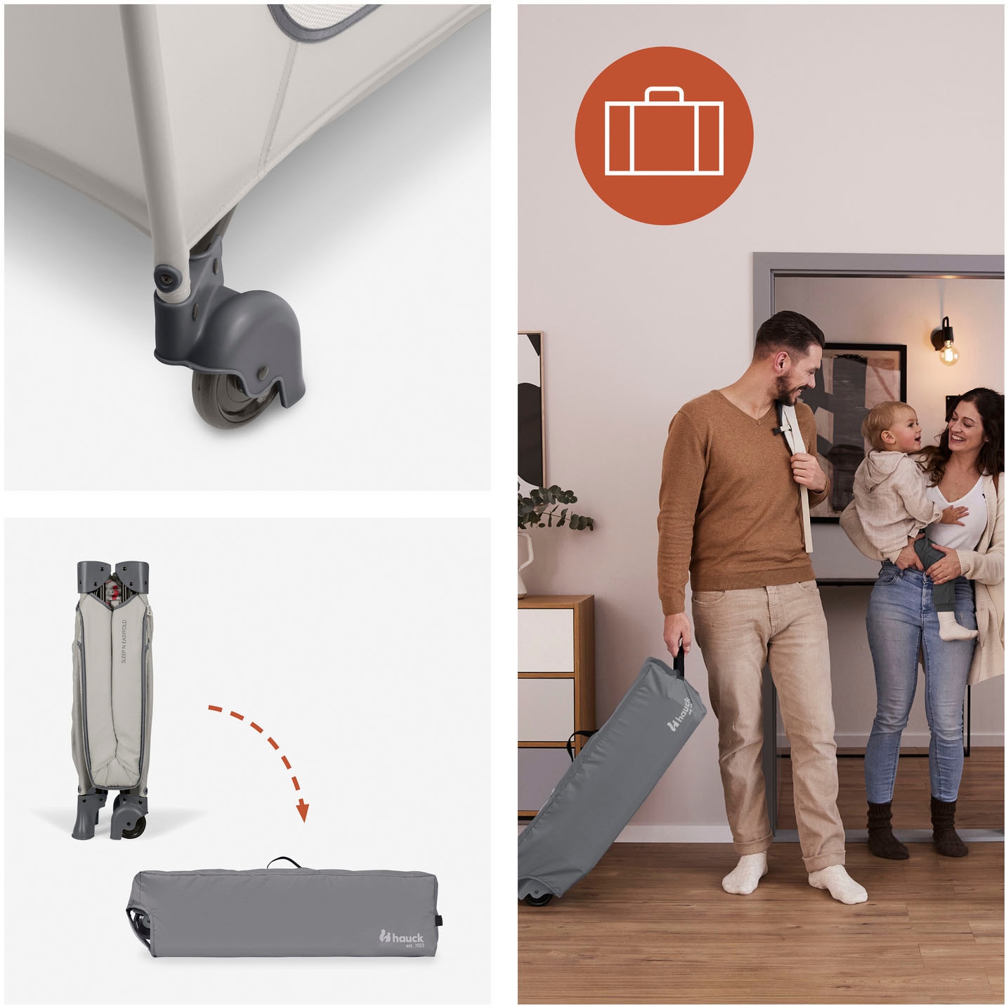 Hauck Lit de voyage pour bébé »Sleep N Easyfold« Vorderausstieg; inkl. Transporttasche