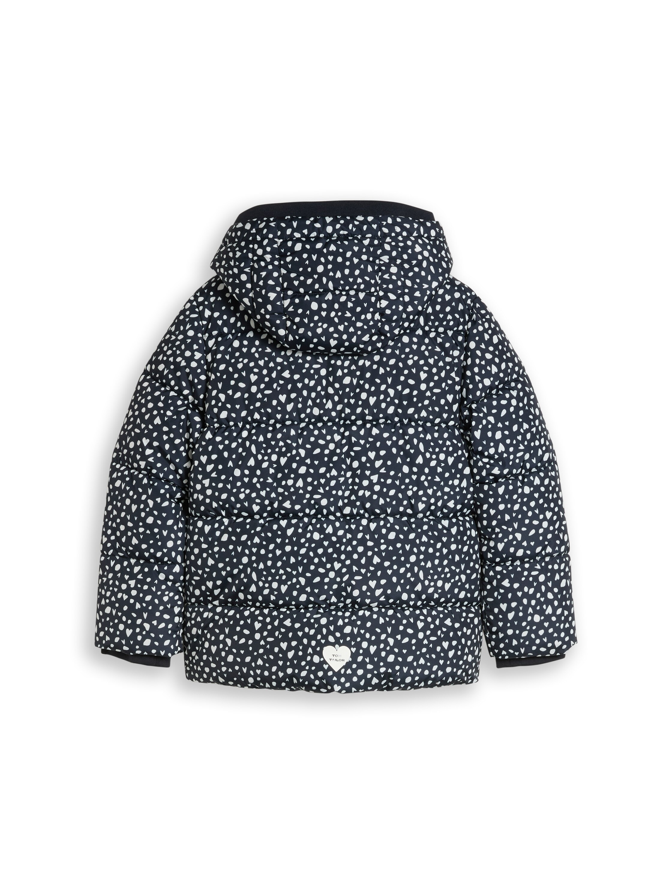 Image of TOM TAILOR Steppjacke mit Kapuze Winterjacke mit Kapuze und Allover-Herz-Prints / Für Girls