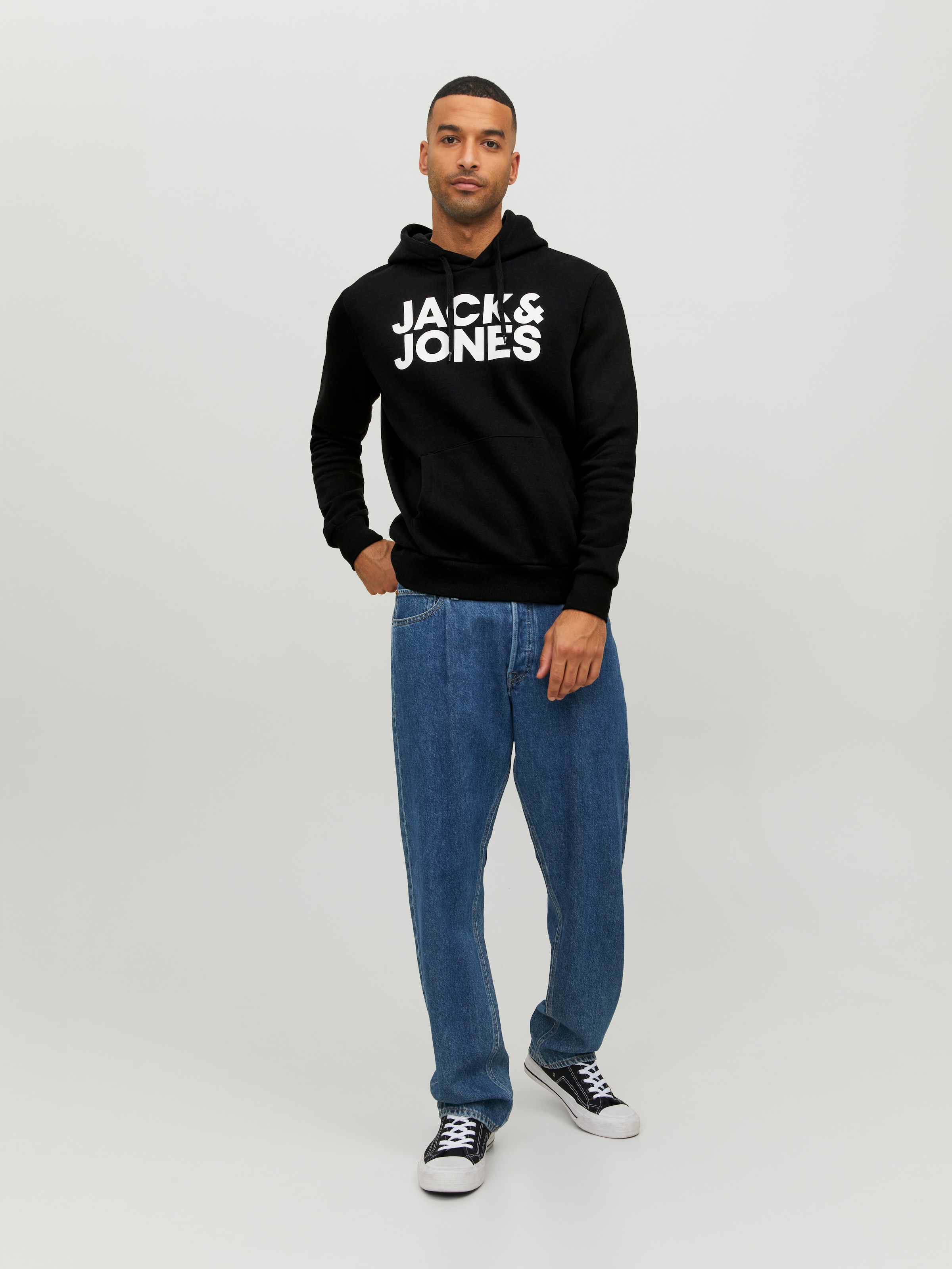 Jack & Jones Kapuzensweatshirt »JJECORP  Kapuze und Frontprint«, bedruckt, modisch, regular fit, Baumwollmischung, Rundhals
