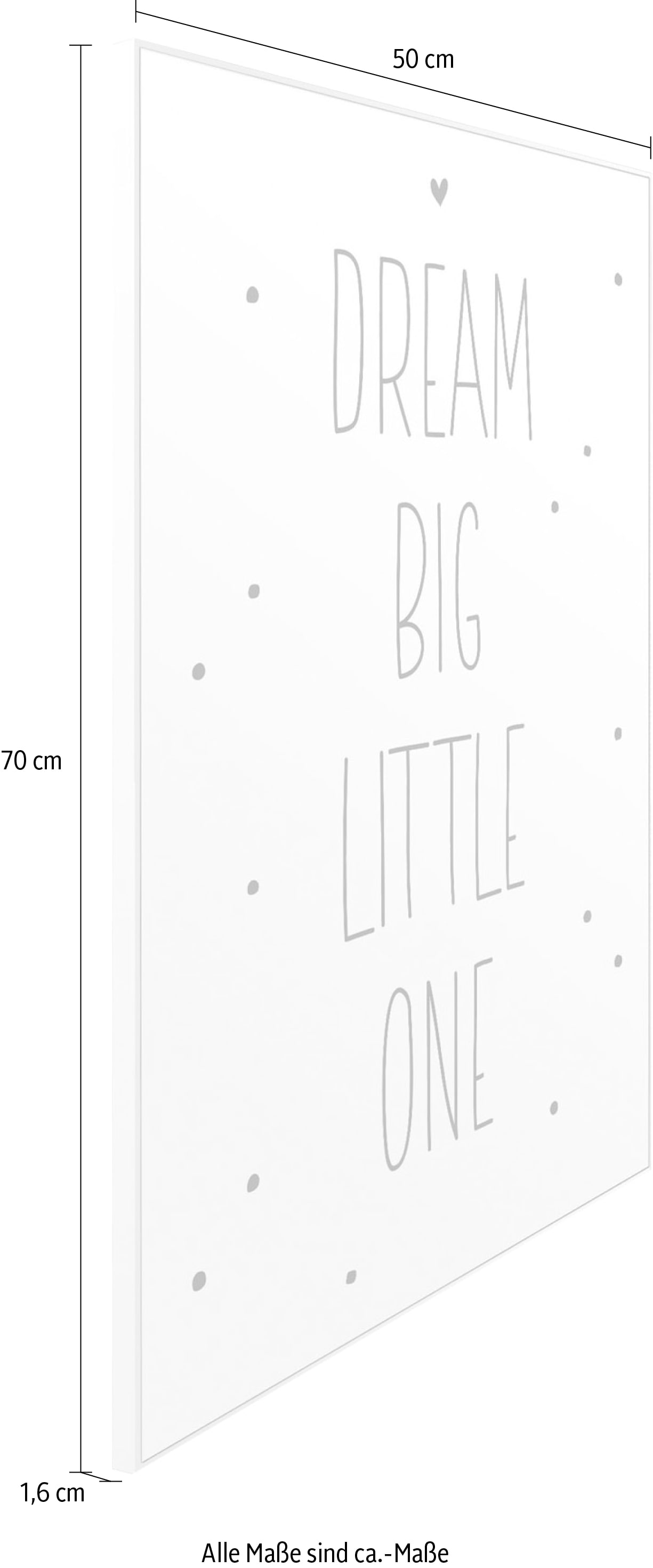 Reinders! Wandbild »Slim Frame White 50x70 Dream Big Little One«