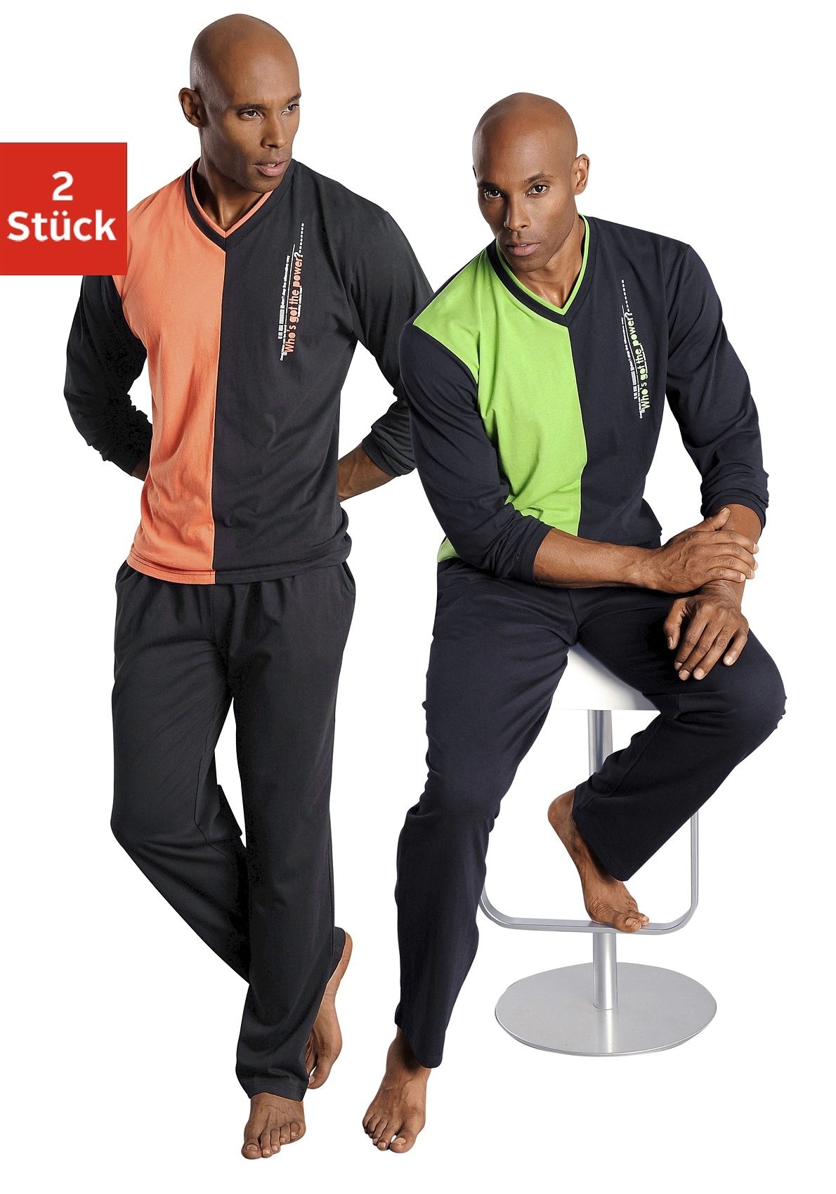 Image of le jogger Pyjama Packung, 2 Stück, 4 tlg. in langer Form