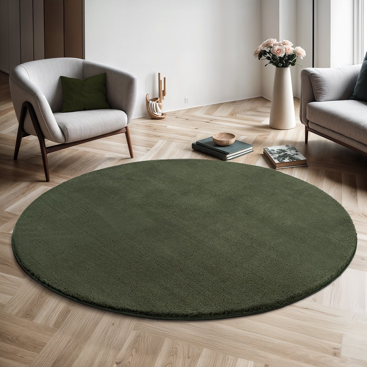 the carpet Tapis »Relax round« Rond 16 mm Höhe waschbarer Wohnzimmer Teppich modern rutschfest