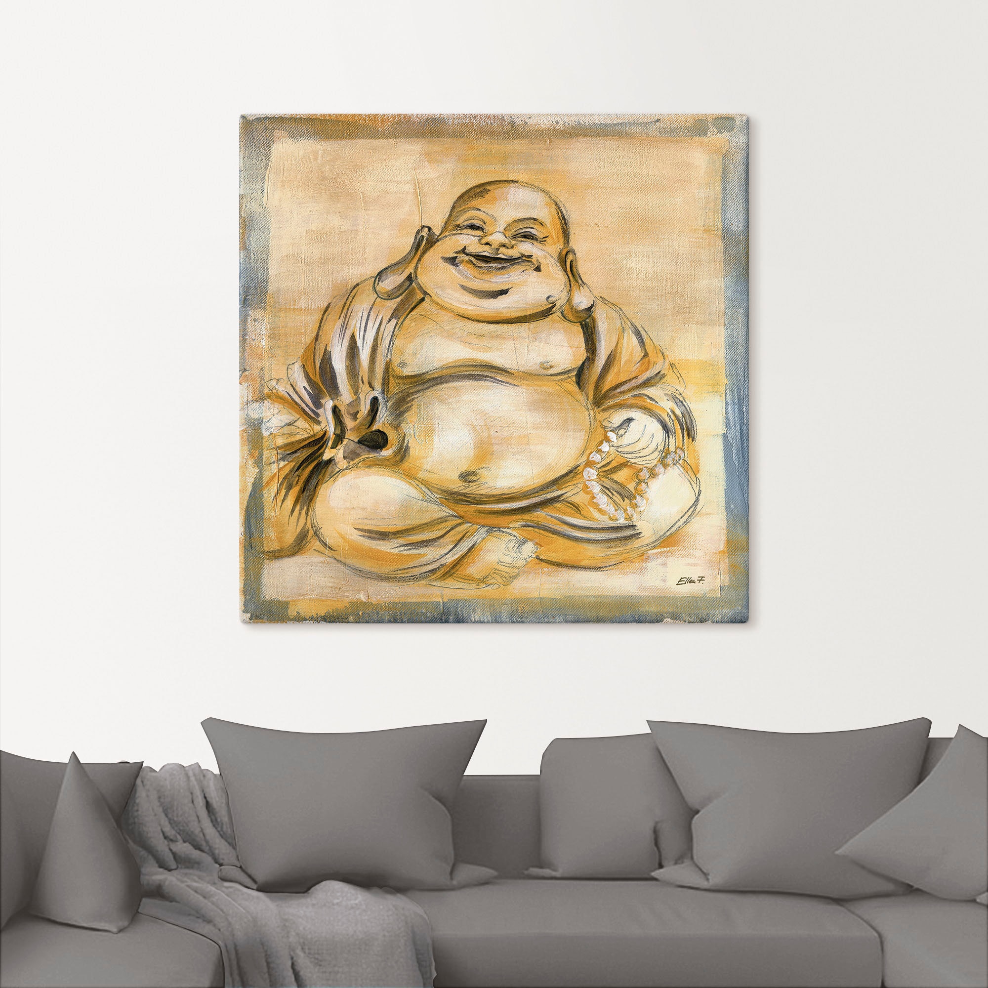 Artland Wandbild »Fröhlicher Buddha I«, Religion, (1 St.), als Leinwandbild, Poster, Wandaufkleber in verschied. Grössen