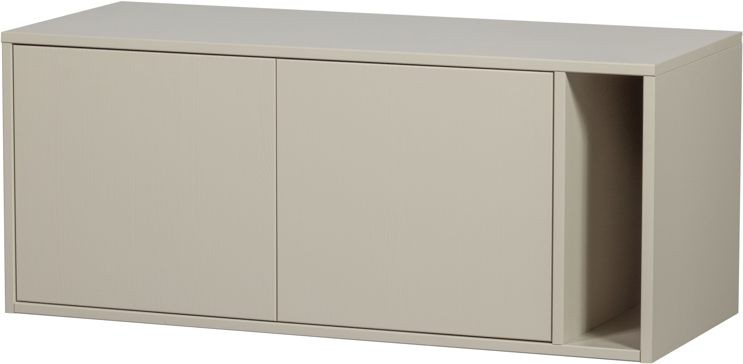 Image of WOOOD Lowboard "Settle Down FSC-Kiefernholz mit Druckmechanismus, H45 x B108 x T44 cm" Kabelöffnung, beidseitig montierbar, Schutzlackiert, Pfleigleicht