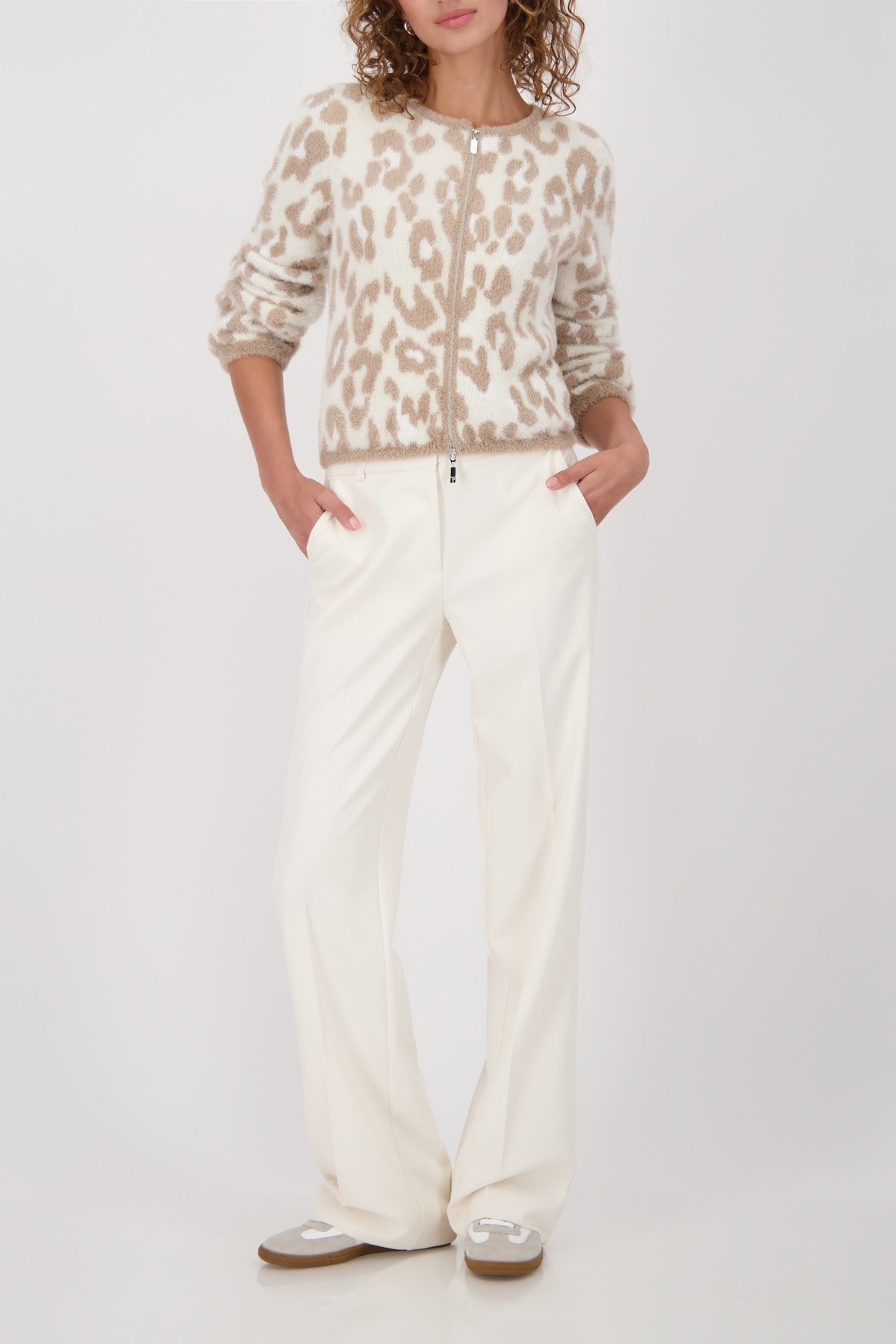 Monari Strickjacke »Jacke Strickjacke Leojacq.« Regular fit mit Leopardenmuster