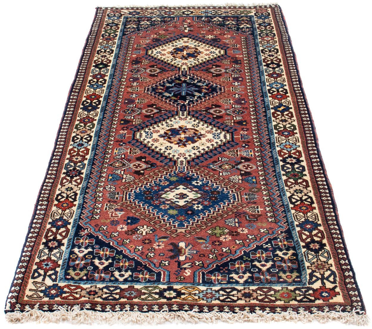 Image of morgenland Hochflor-Läufer »Yalameh Medaillon Beige 192 x 84 cm«, rechteckig, 1 mm Höhe, Handgeknüpft bei Ackermann Versand Schweiz