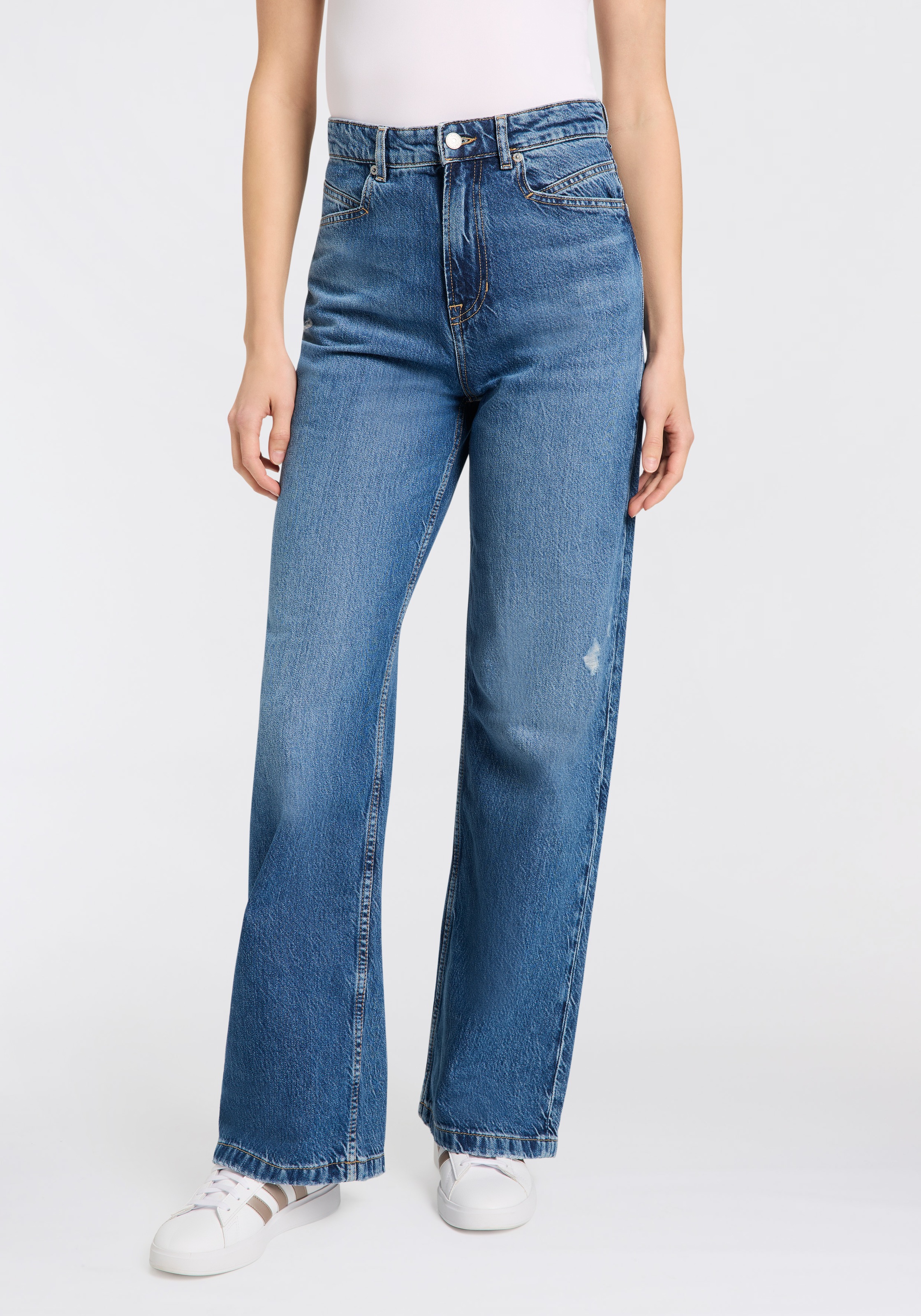Image of BOSS ORANGE Weite Jeans "Marlene High Rise Premium Damenmode" mit hohem Bund, High Waist