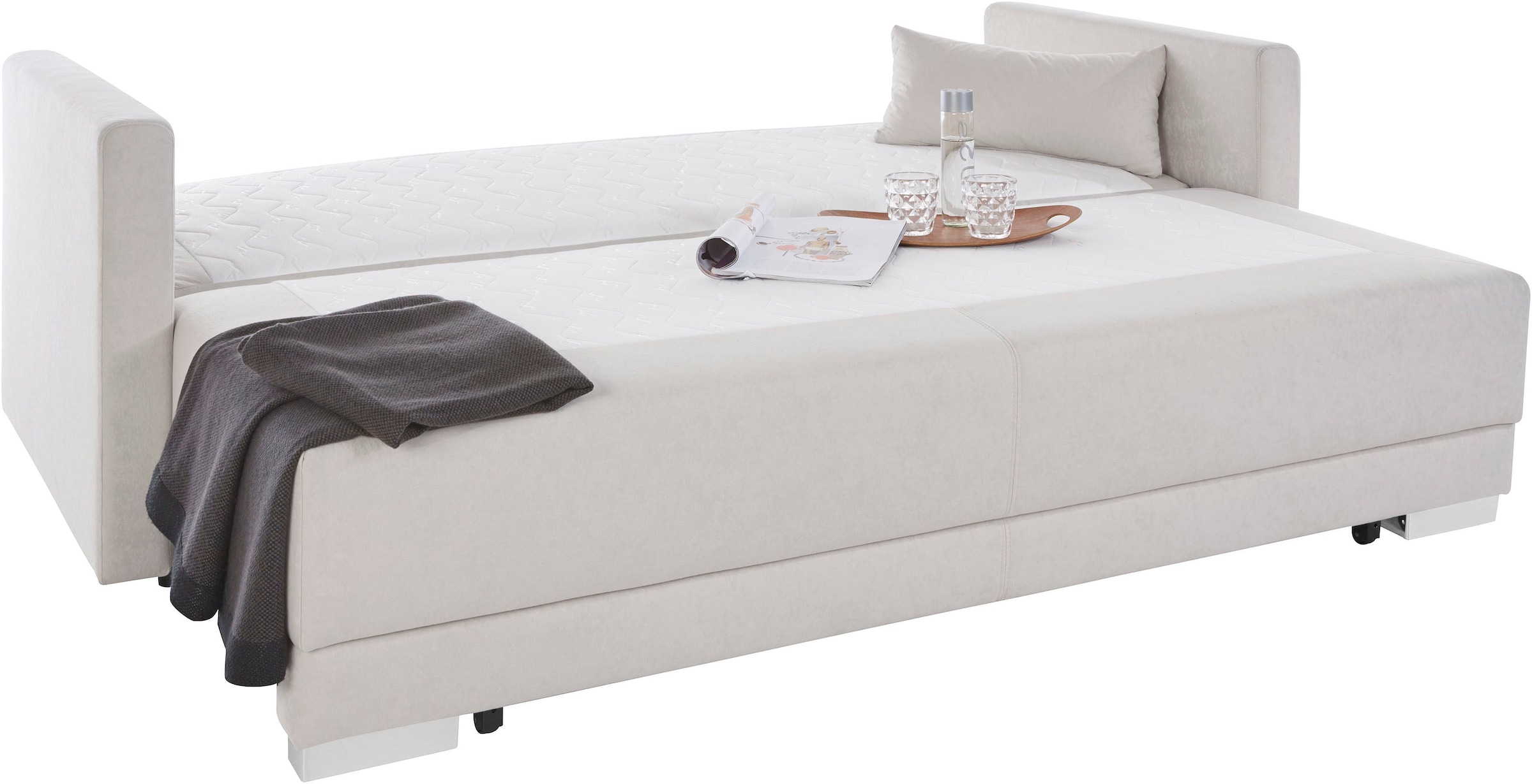 INOSIGN Schlafsofa »Berlin« mit Boxspringaufbau, Bettfunktion & Bettkasten, Dauerschlafsofa