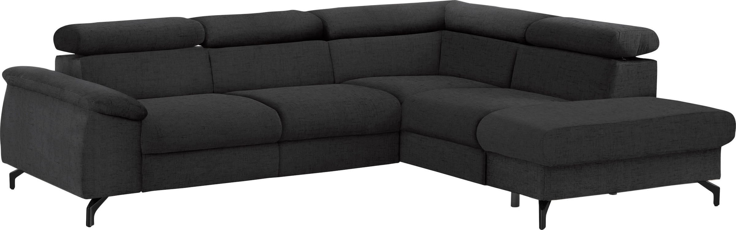 COTTA Polstergarnitur »Komaris L-Form«, (Set), Set bestehend aus: Ecksofa mit Kopfteilverstellung & Hocker
