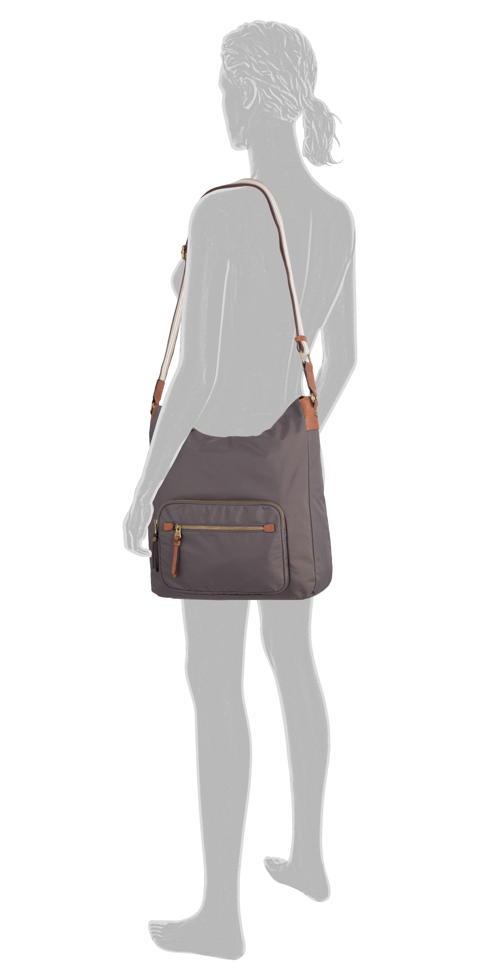 camel active Hobo »Bari«, aus hochwertigem matten Nylon mit gestreiftem Gewebeband