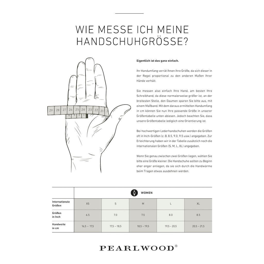 PEARLWOOD Lederhandschuhe »Pam«