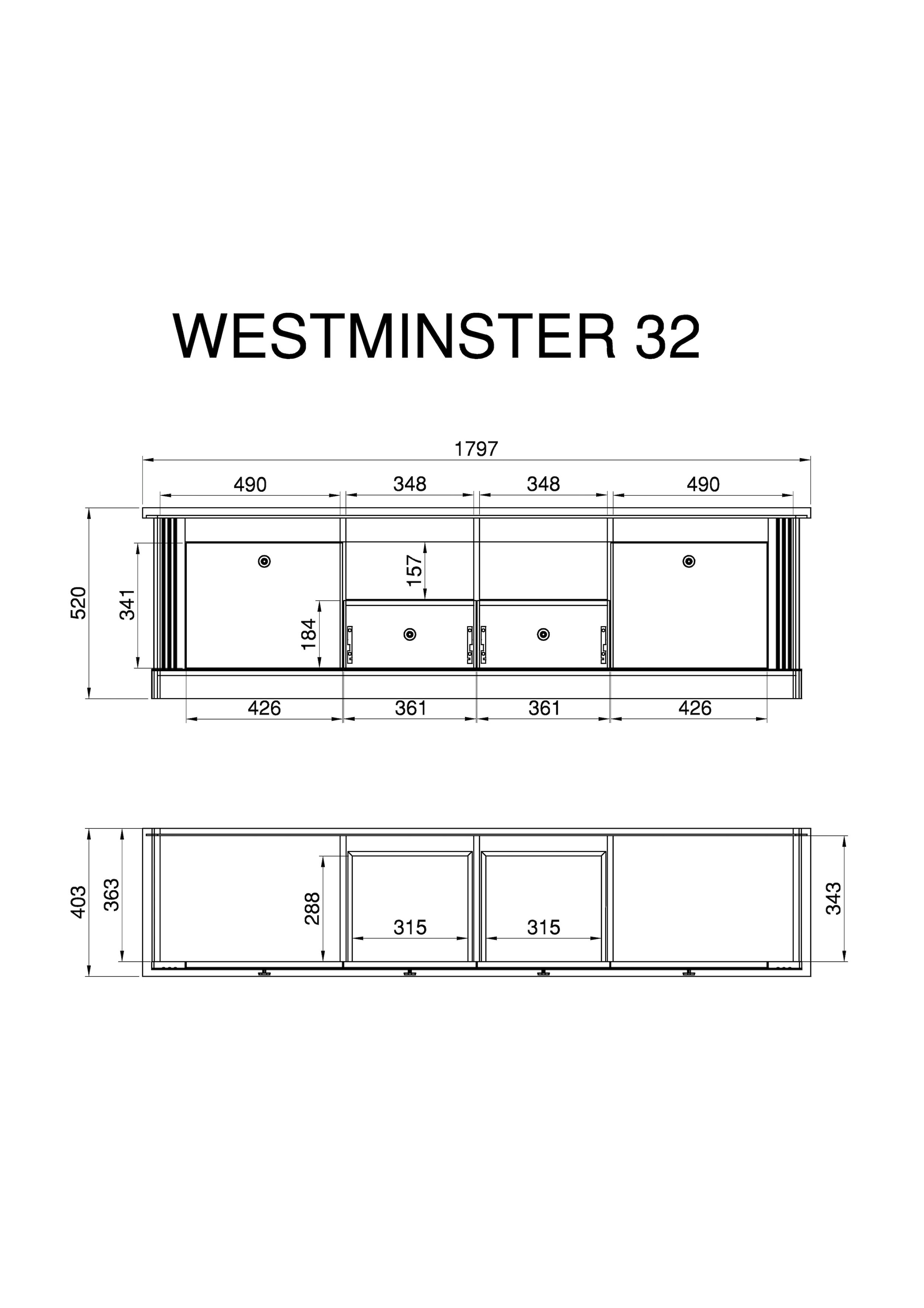Home affaire Wohnwand »Westminster«, versandkostenfrei im romantischen St.), 3 auf (Set, Landhausstil