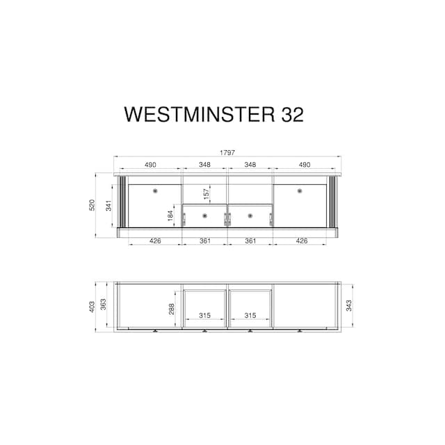 Home affaire Wohnwand »Westminster«, (Set, 3 St.), im romantischen  Landhausstil versandkostenfrei auf