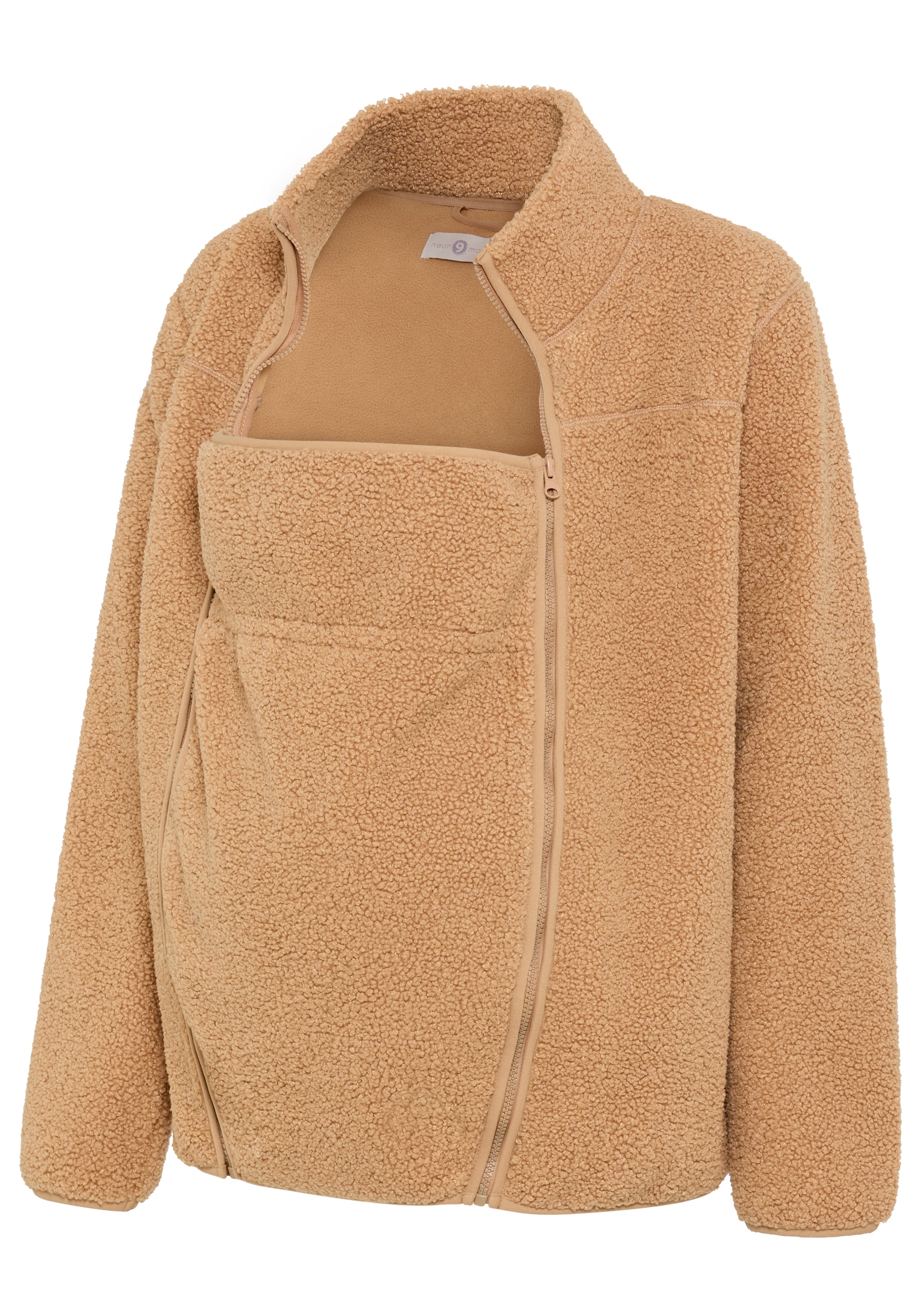 Neun Monate Sweat de maternité »2in1 Umstandsfleecejacke mit zippbaren Baby-Einsatz« avec col montant, en polaire douce, coupe confortable