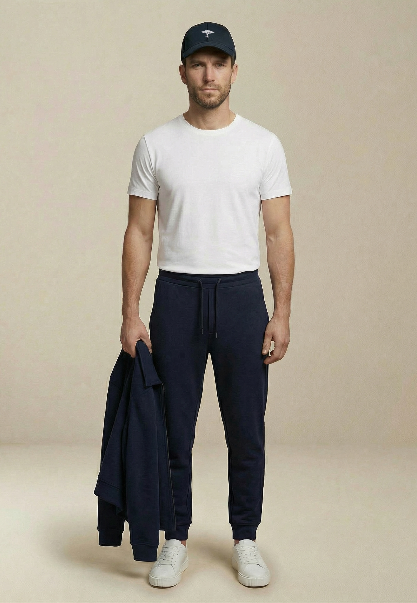 FYNCH-HATTON Pantalon en tissu  aus Polyester, Baumwolle und Elasthan, schmale Passform