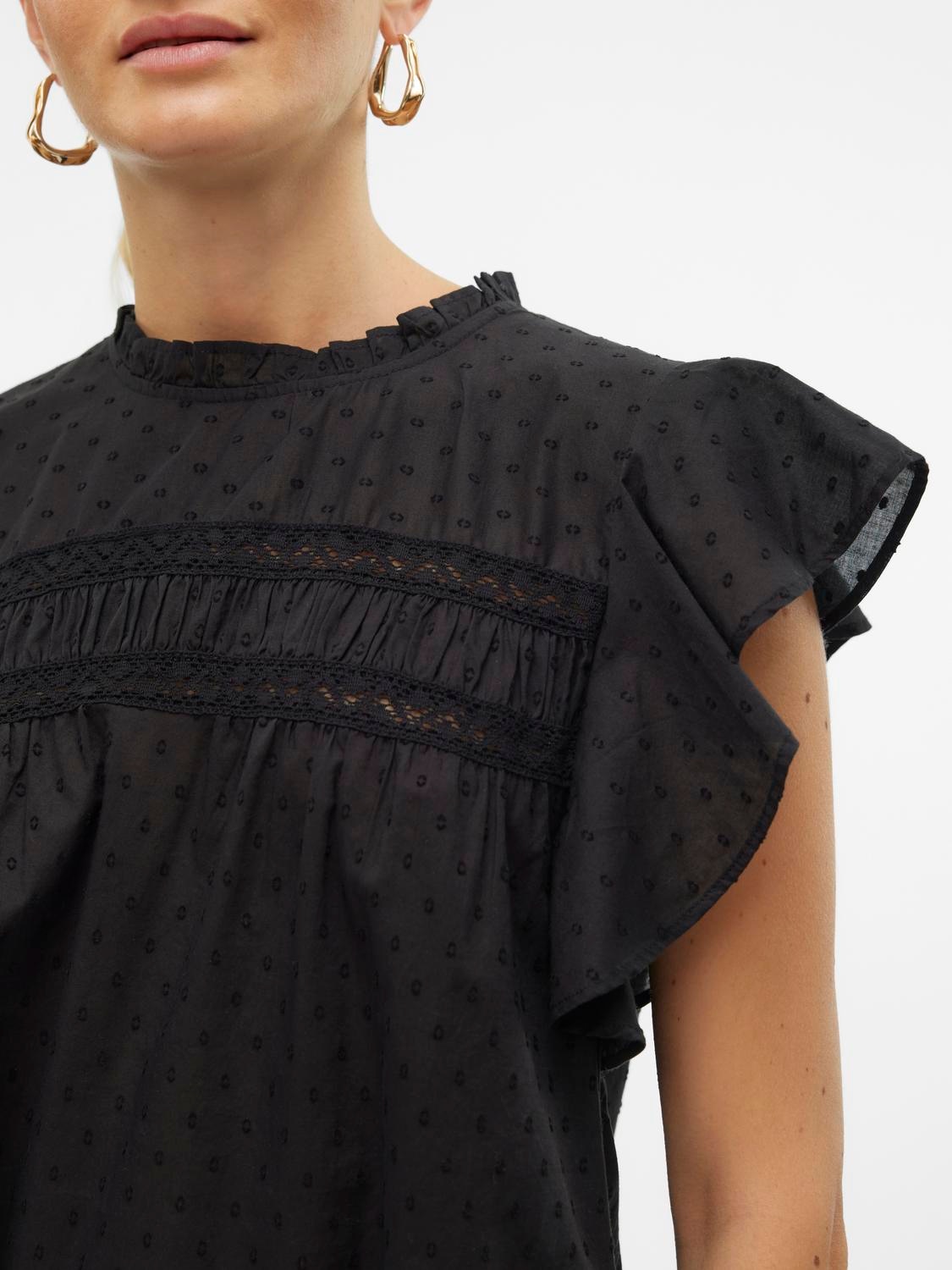 Vero Moda Blusenshirt »VMTRINE SL LACE TOP WVN NOOS«