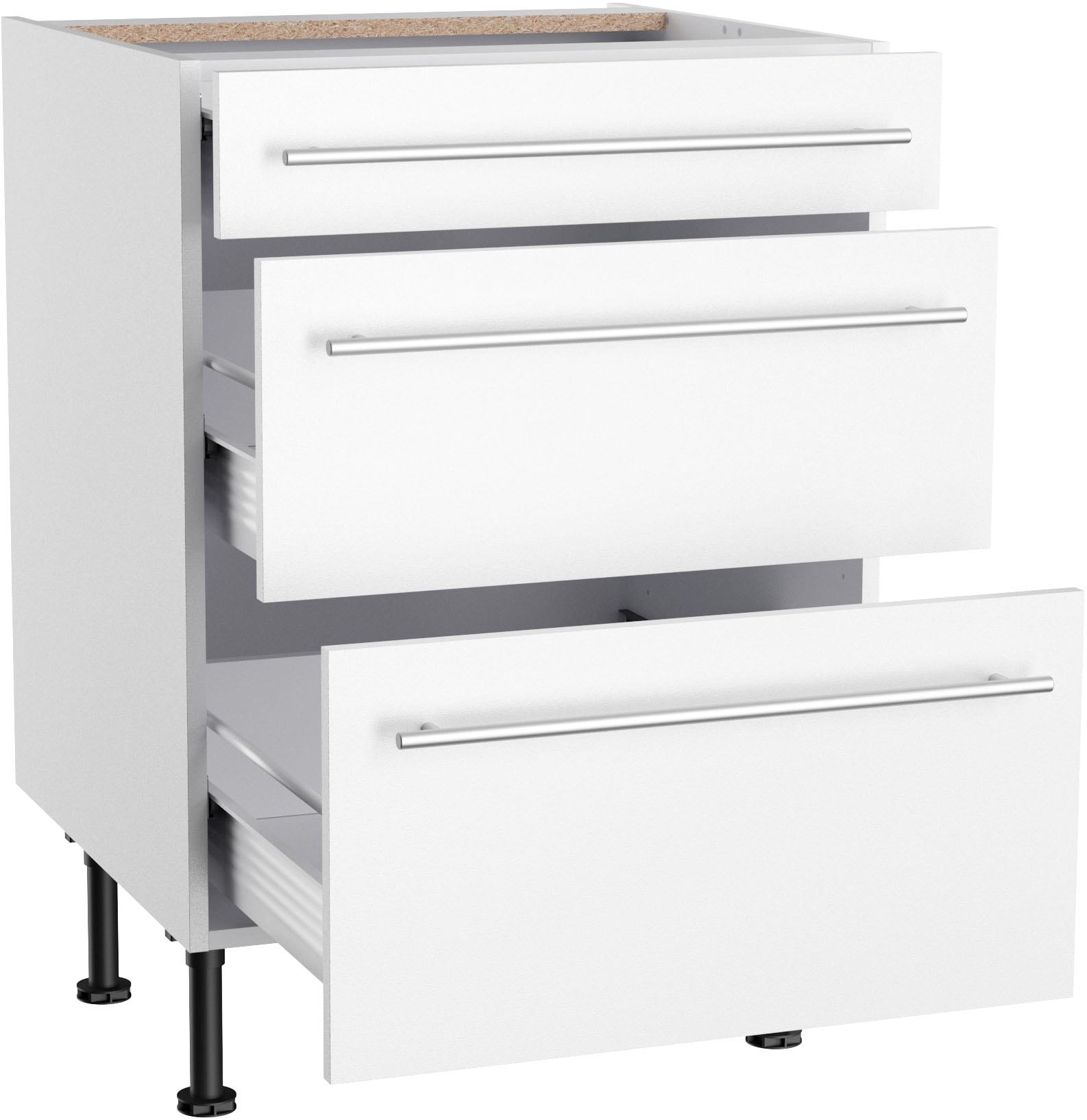 KOCHSTATION Unterschrank »KS-Bern2«, Breite 60 cm, 1 Schubkasten, 2 Auszüge